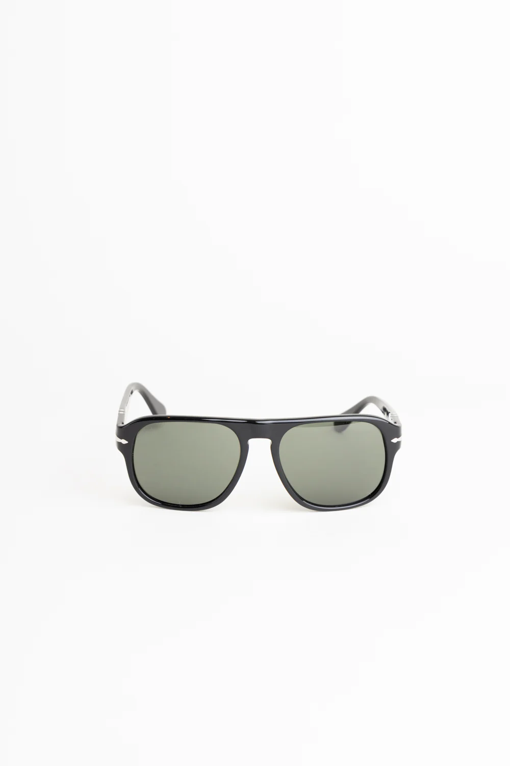 Black/Green Squared Pilot Sunglasses
