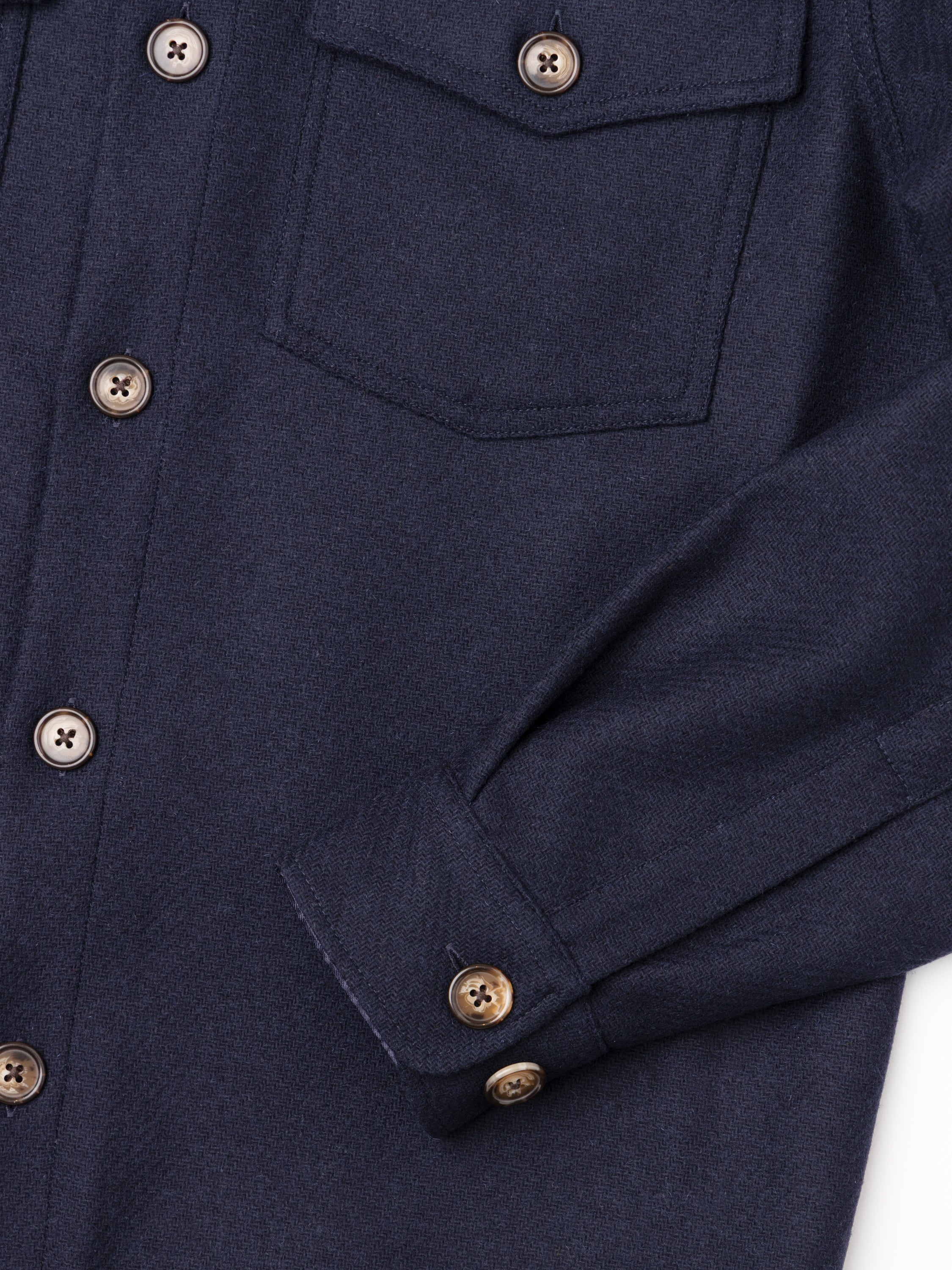 Navy Wool Field Overshirt - Image 2