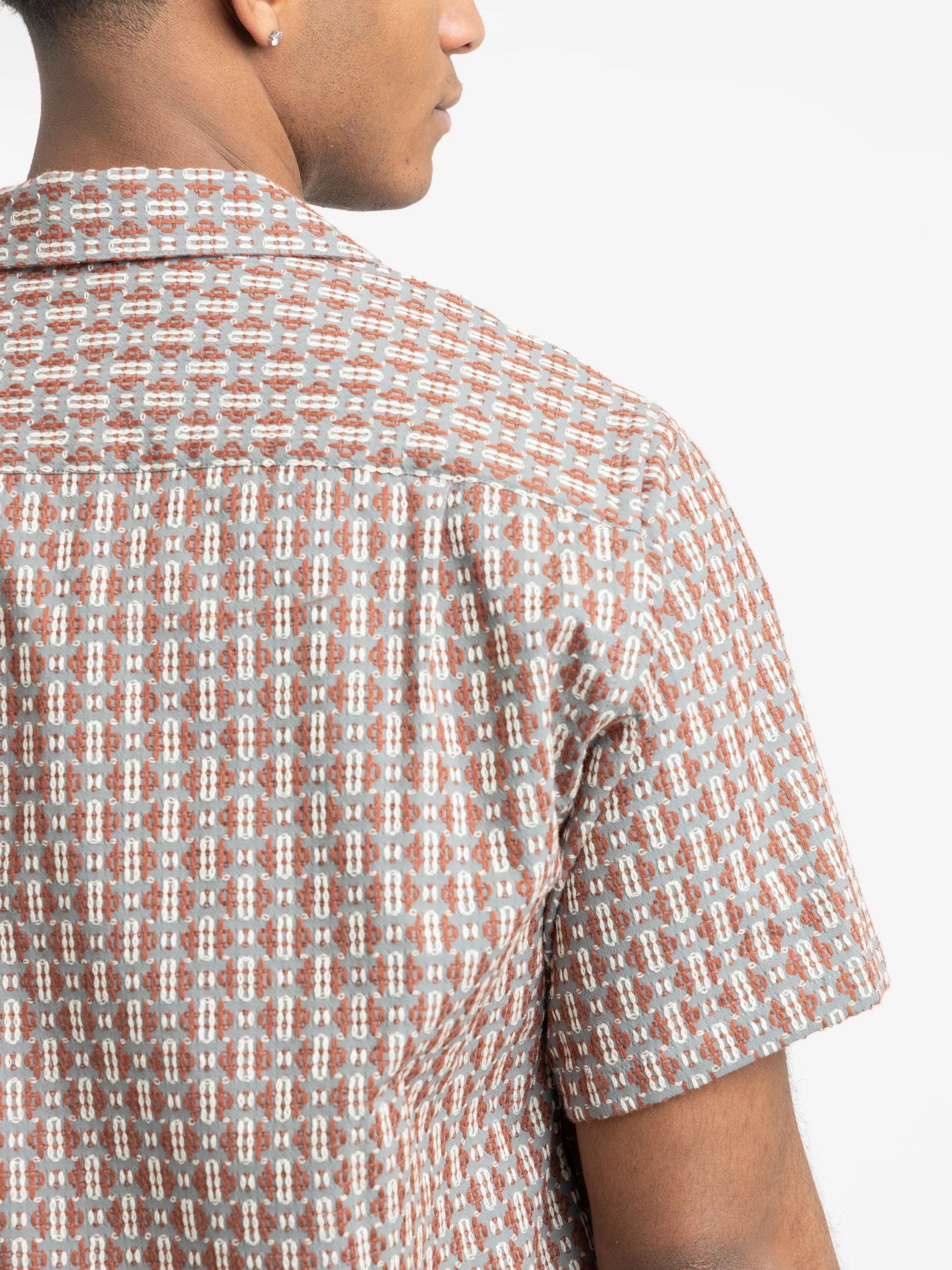 Abstract Tile Cotton Shirt - Image 3