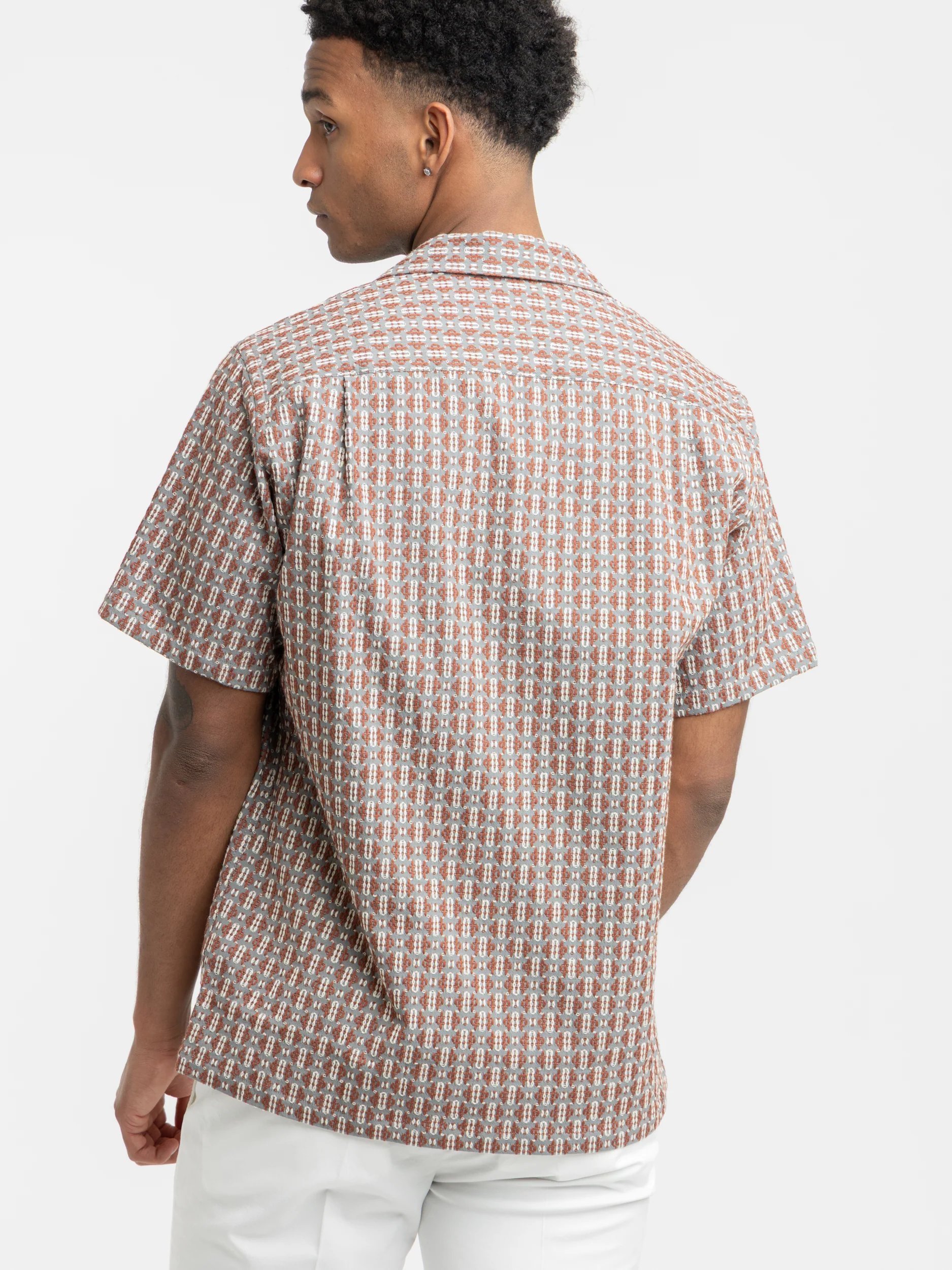 Abstract Tile Cotton Shirt - Image 4