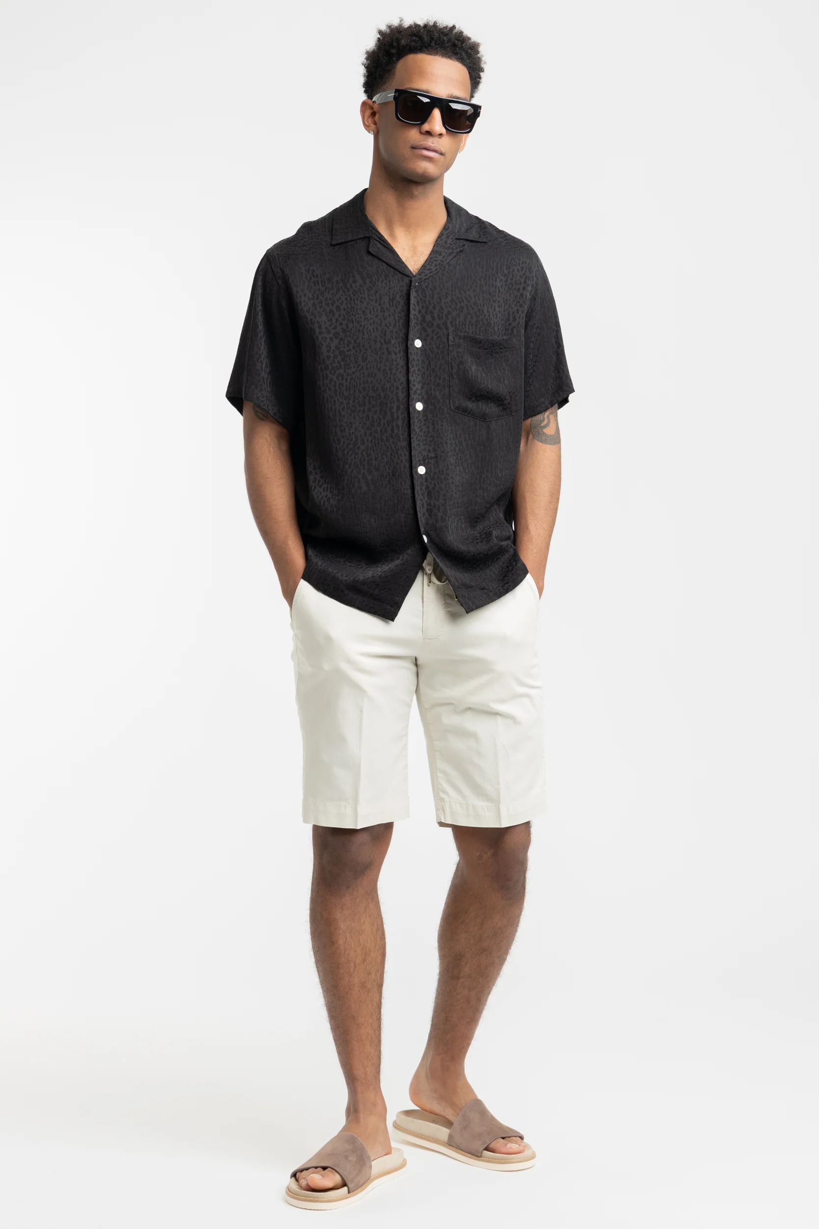 Finger Print Black Shirt