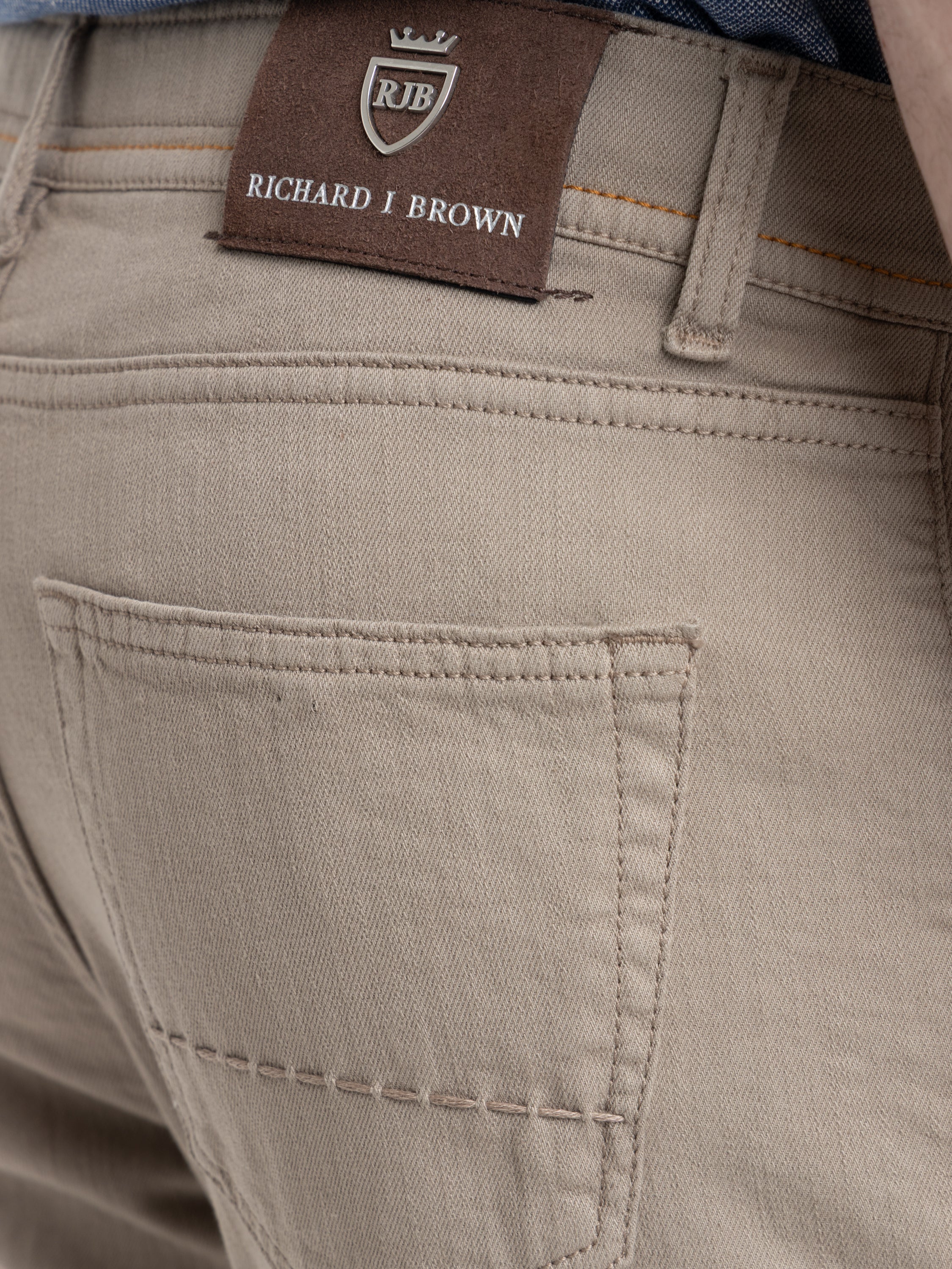 Light Brown Milano 5 Pockets Linen Blend Jeans - Image 7