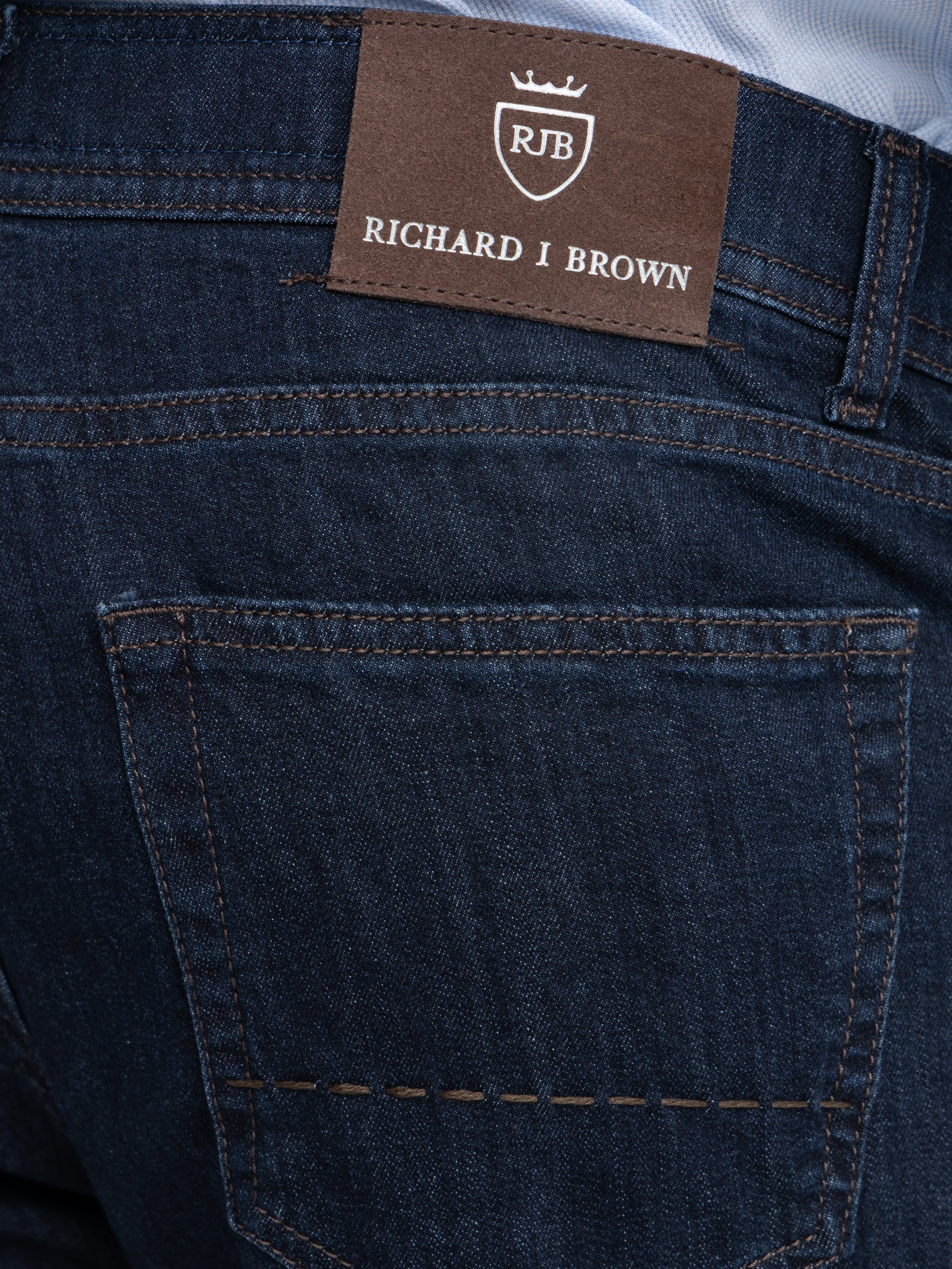 Navy Milano 5 Pockets Jeans - Image 7