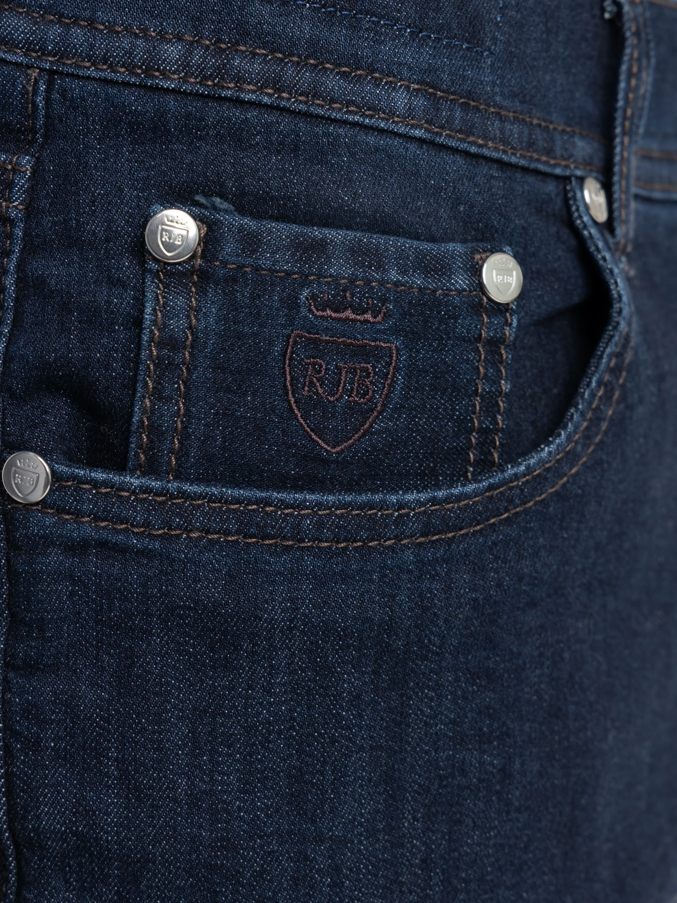 Navy Milano 5 Pockets Jeans - Image 9