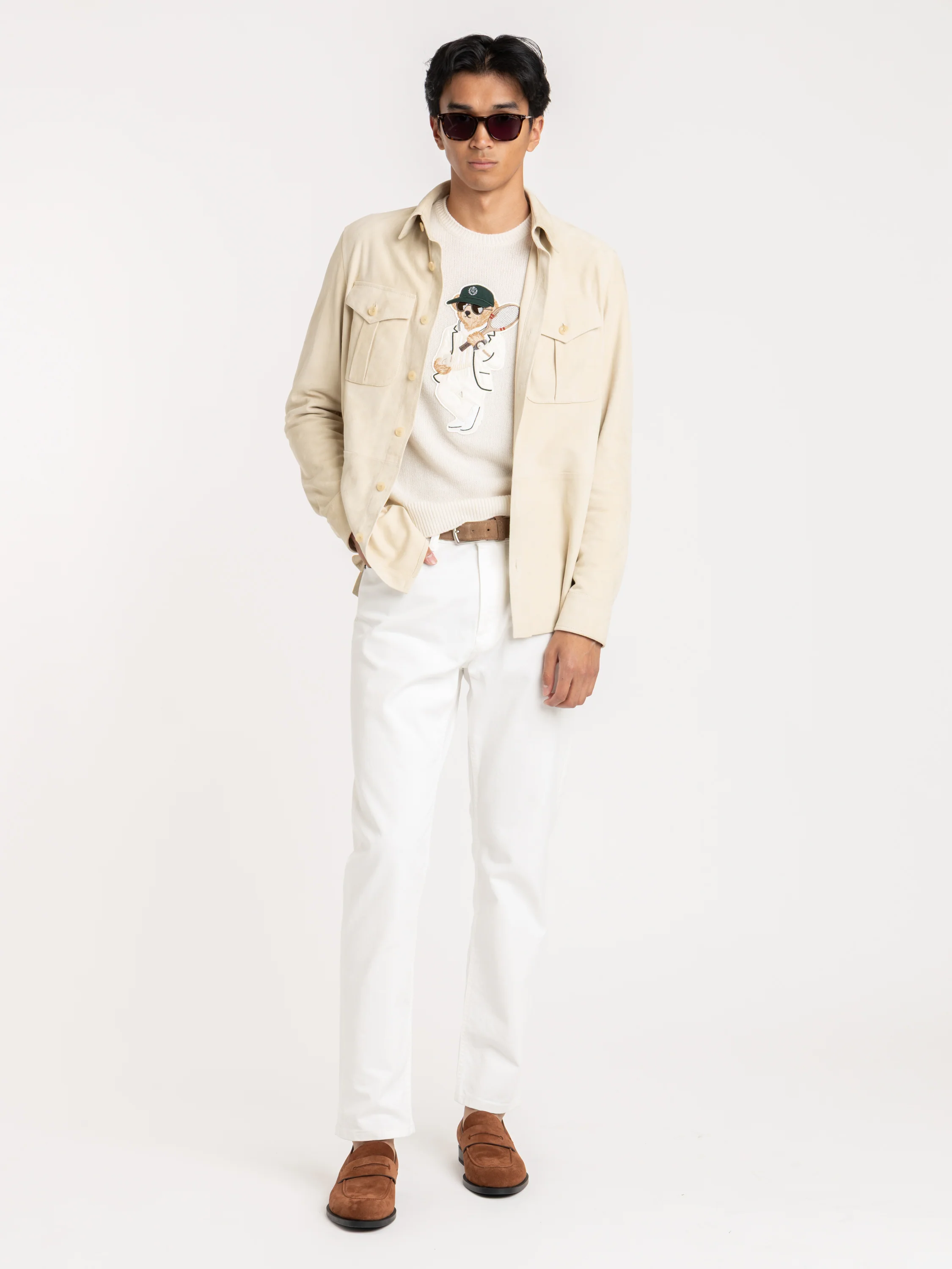 Beige Suede Leather Jacket - Image 2