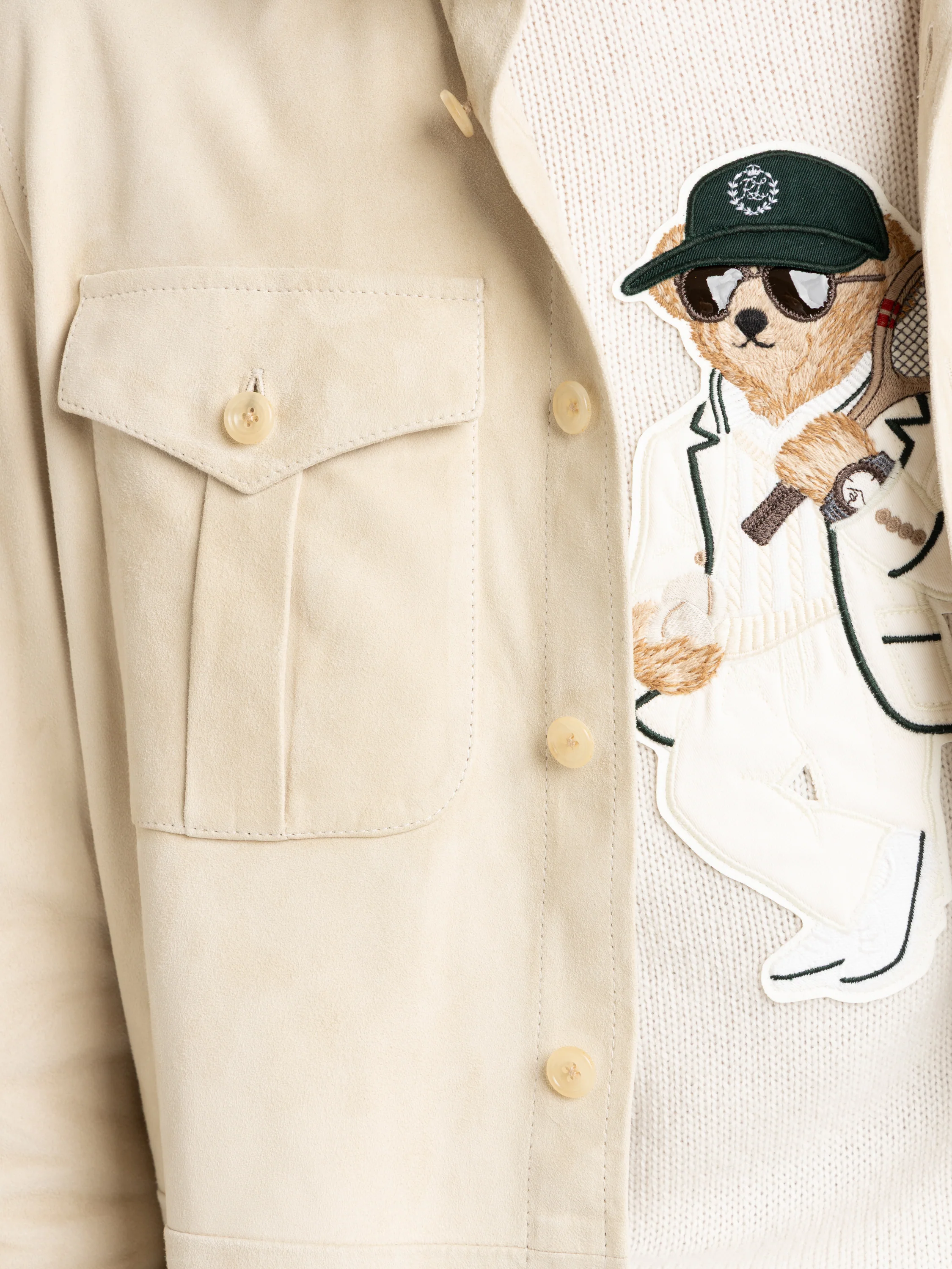 Beige Suede Leather Jacket - Image 7