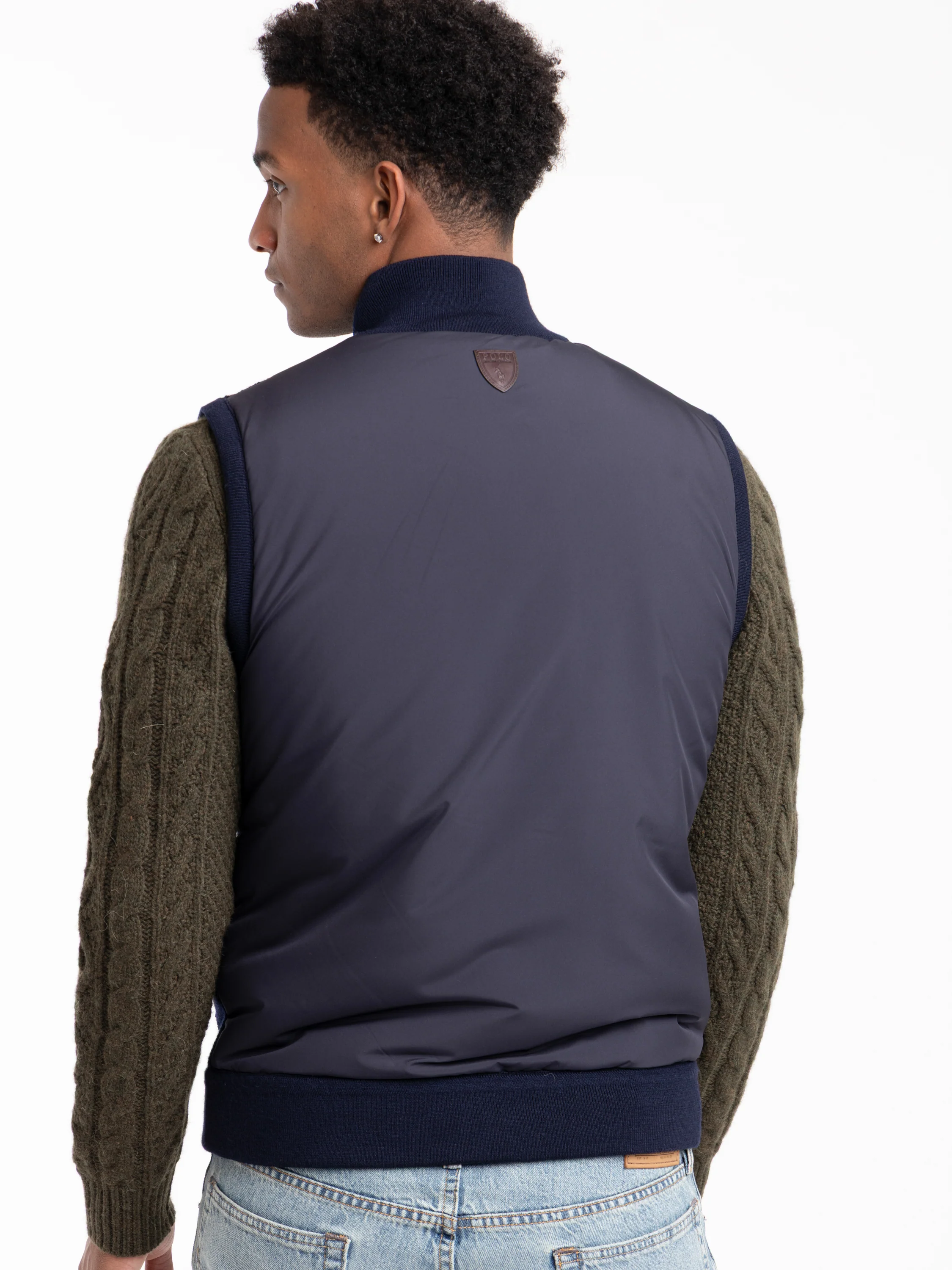 Navy Hybrid Full-Zip Sweater Vest - Image 4