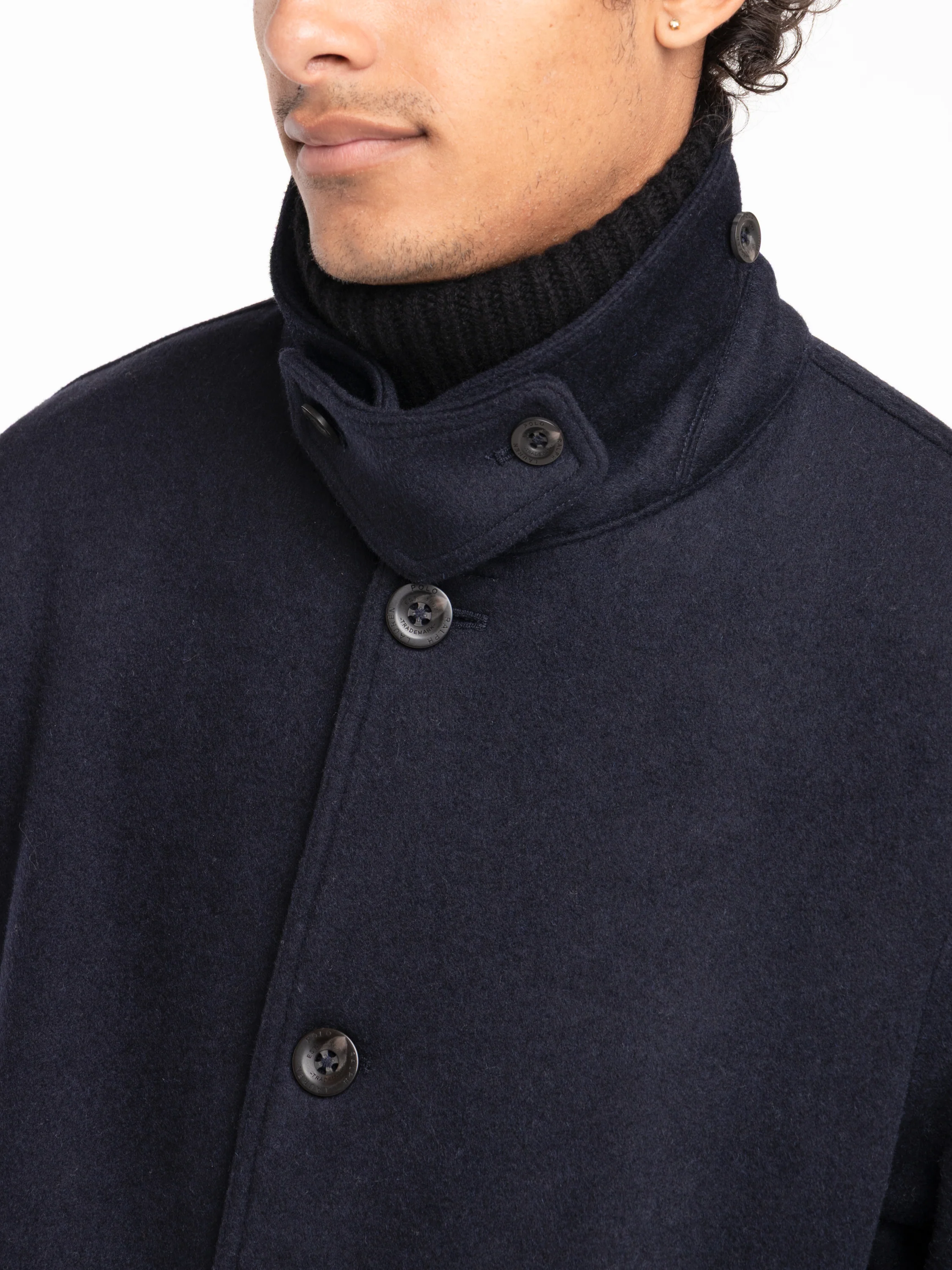 Navy Wool-Cotton Coat - Image 7