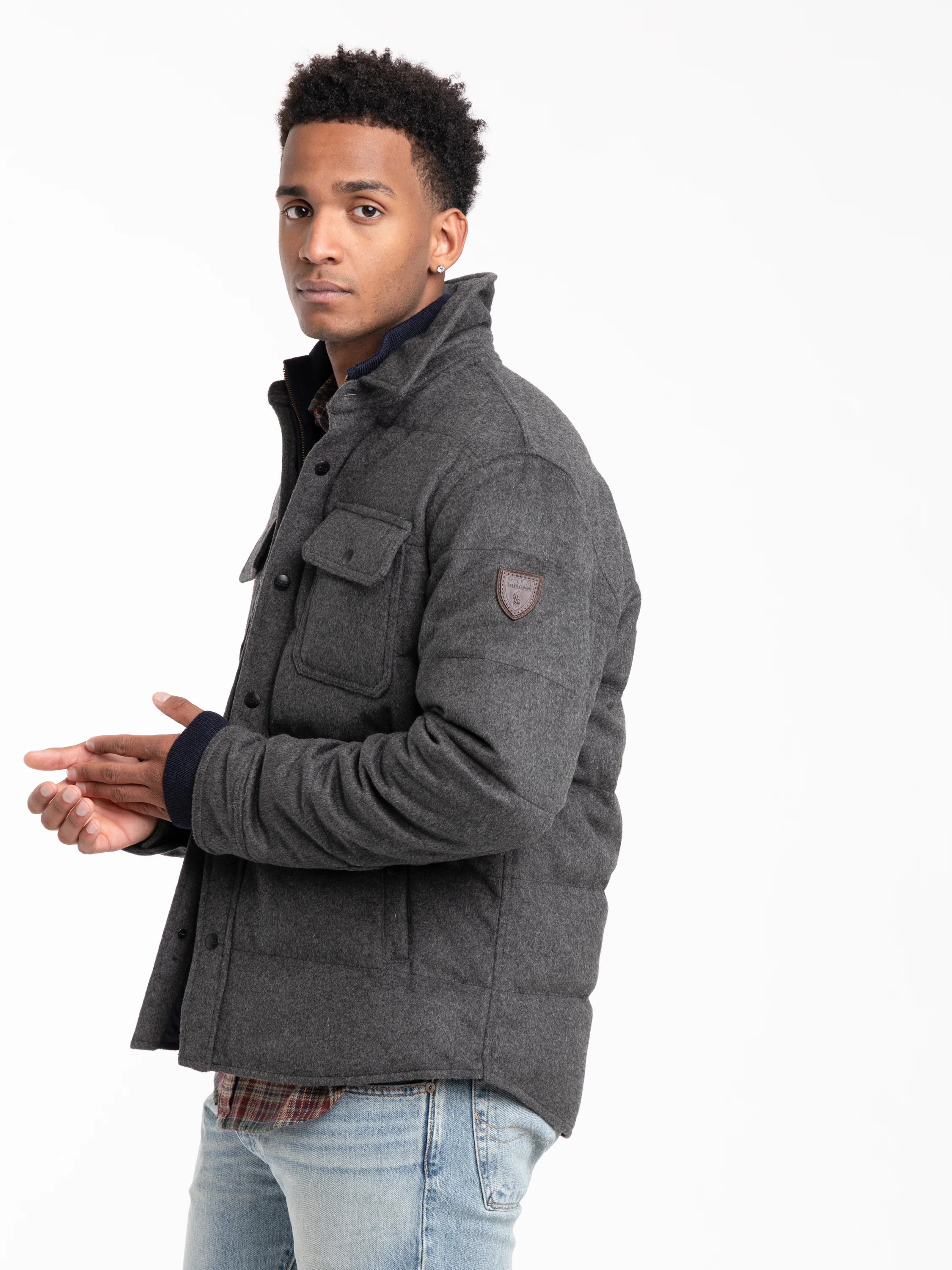 Grey Wool-Blend Shirt Jacket - Image 4