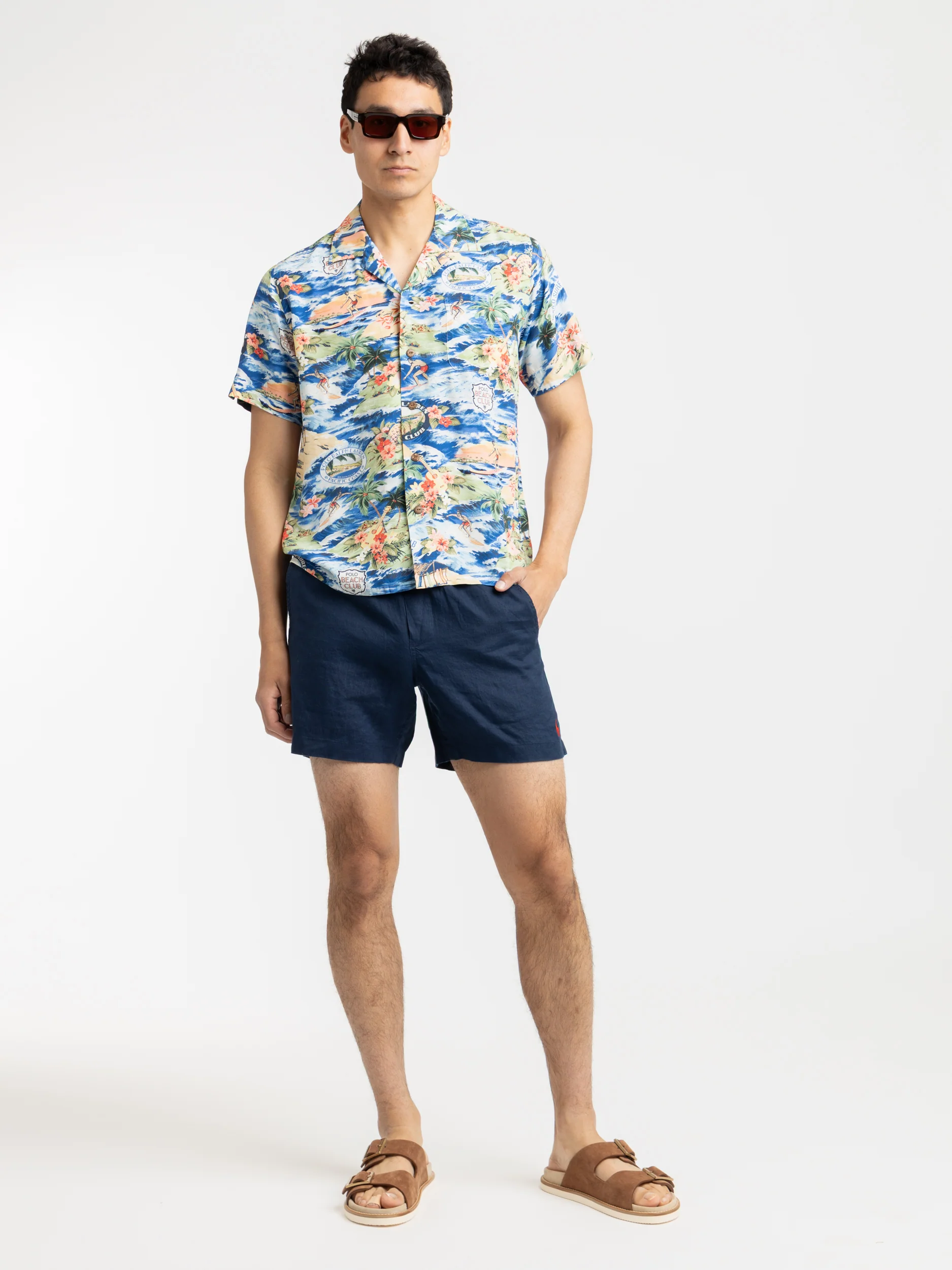 Classic Fit Beach-Print Camp Shirt - Image 2