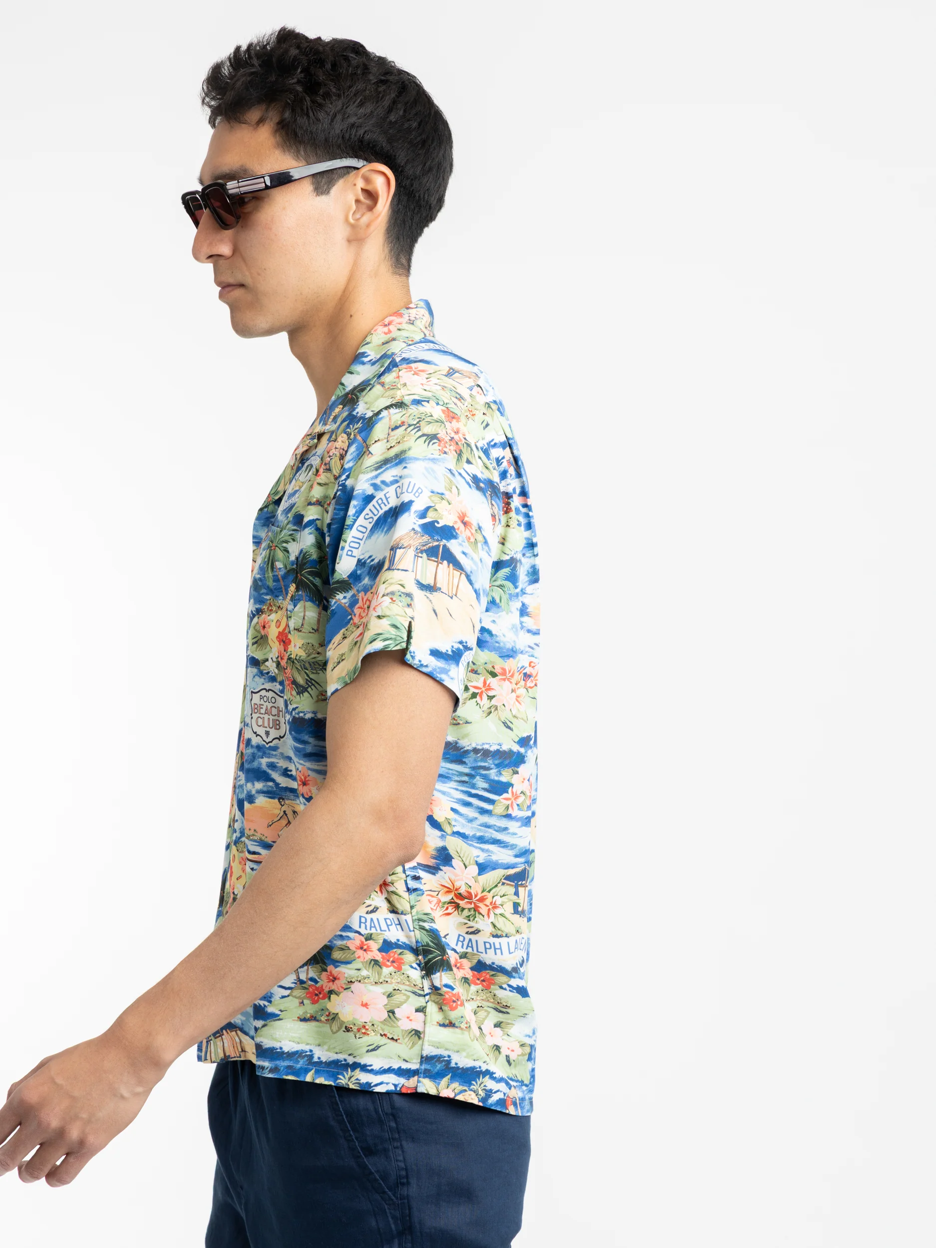 Classic Fit Beach-Print Camp Shirt - Image 4