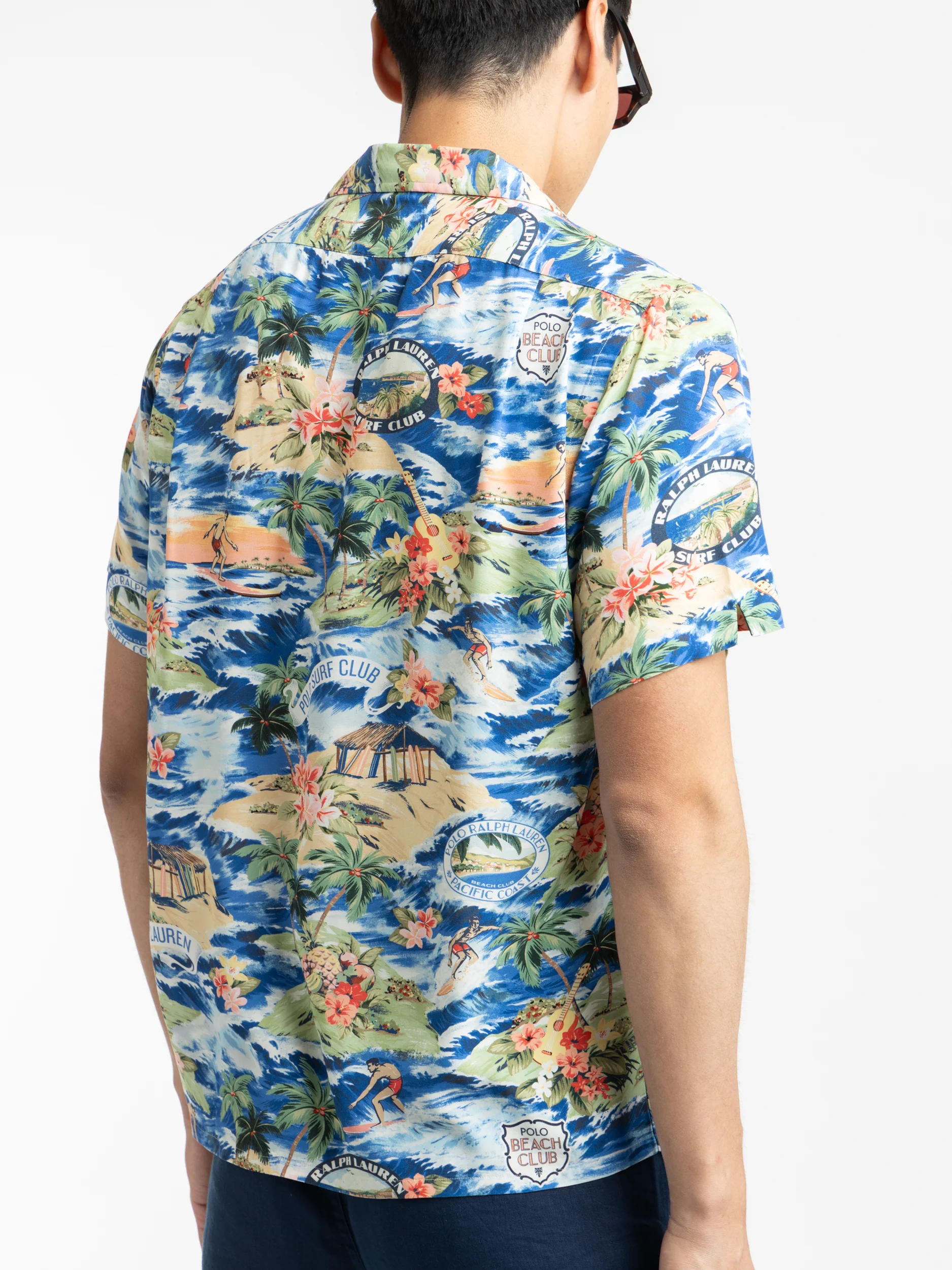 Classic Fit Beach-Print Camp Shirt - Image 5
