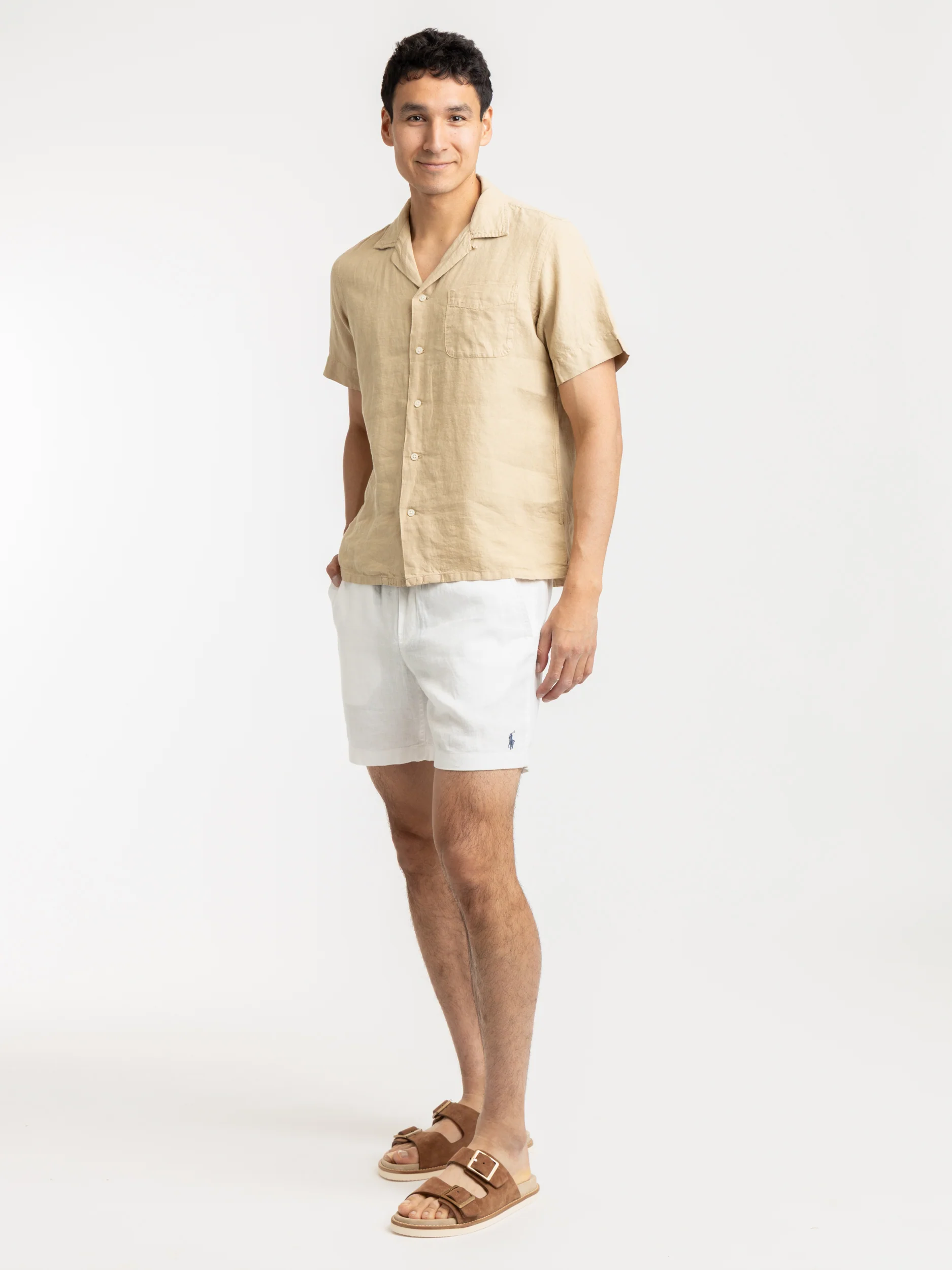 Beige Short Sleeve Classic Fit Shirt - Image 2