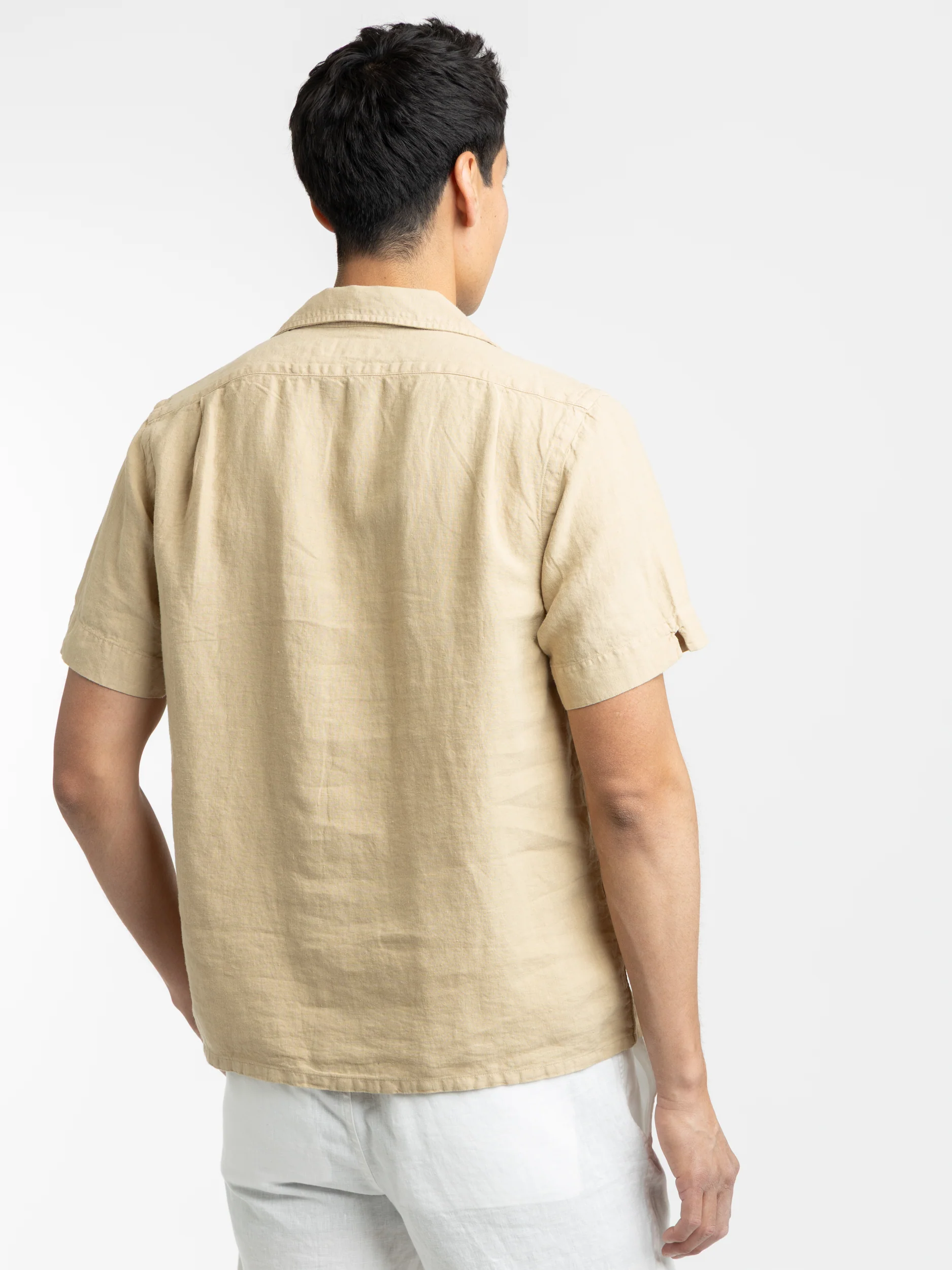 Beige Short Sleeve Classic Fit Shirt - Image 4