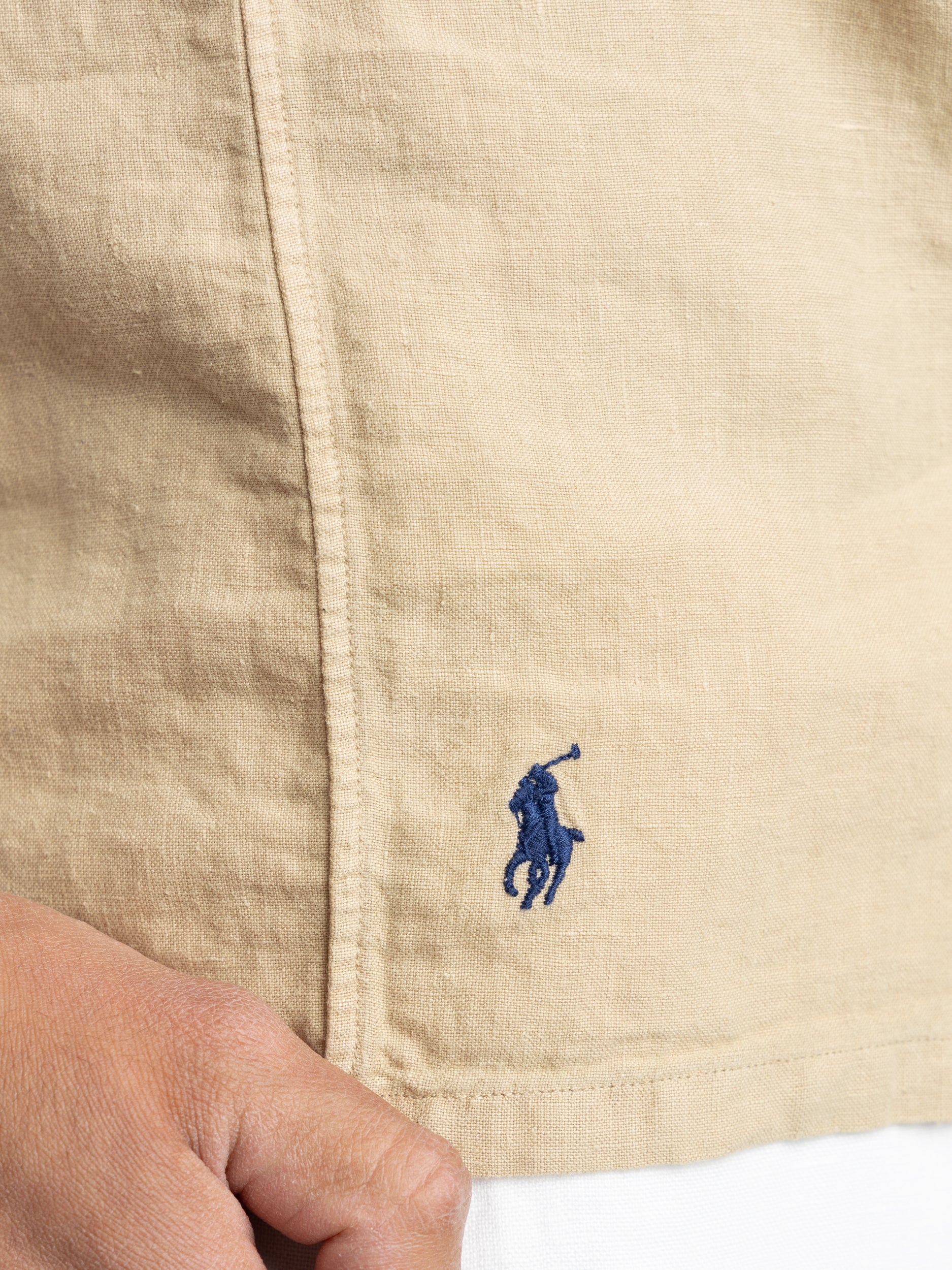 Beige Short Sleeve Classic Fit Shirt - Image 5