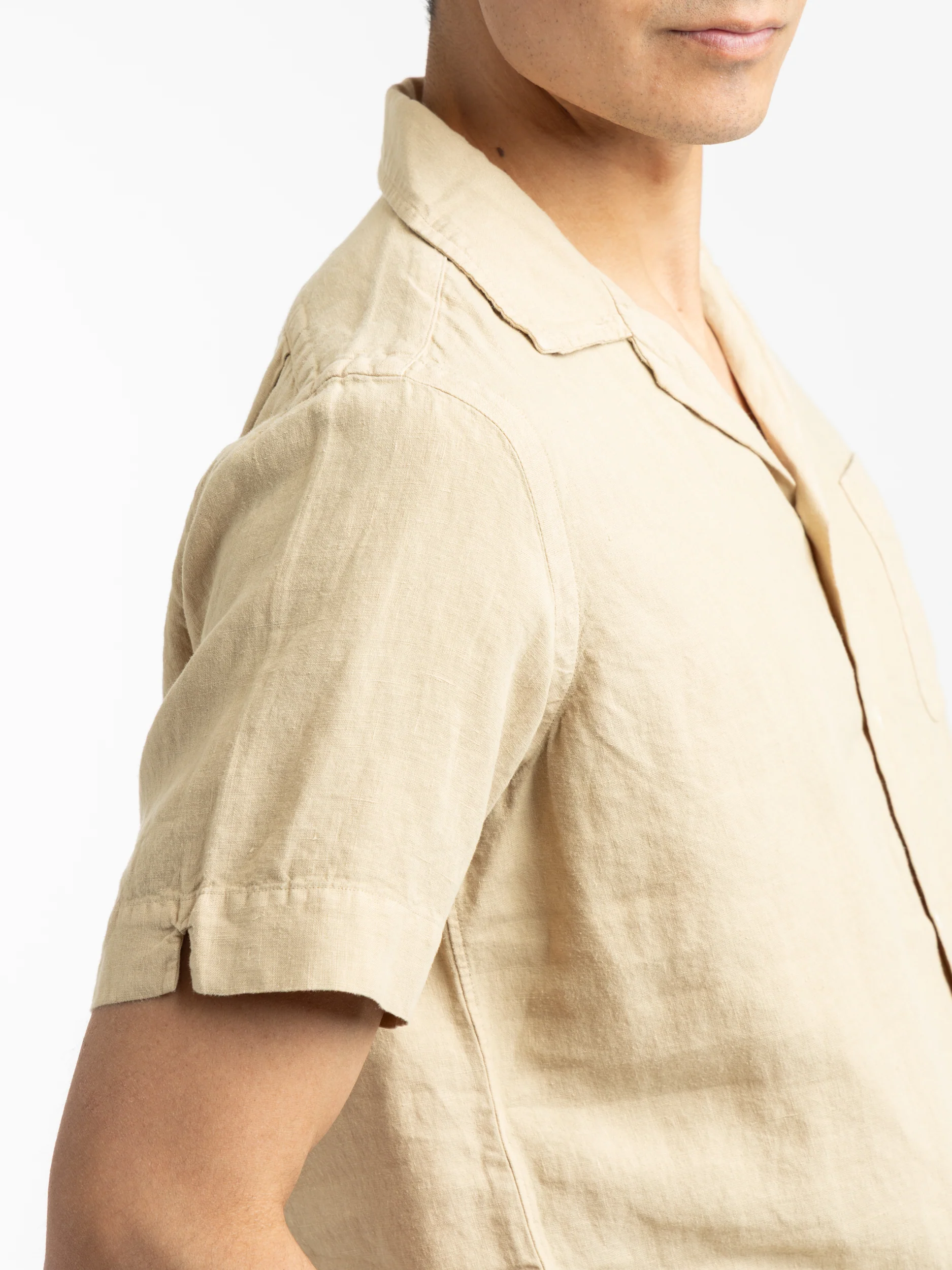 Beige Short Sleeve Classic Fit Shirt - Image 7