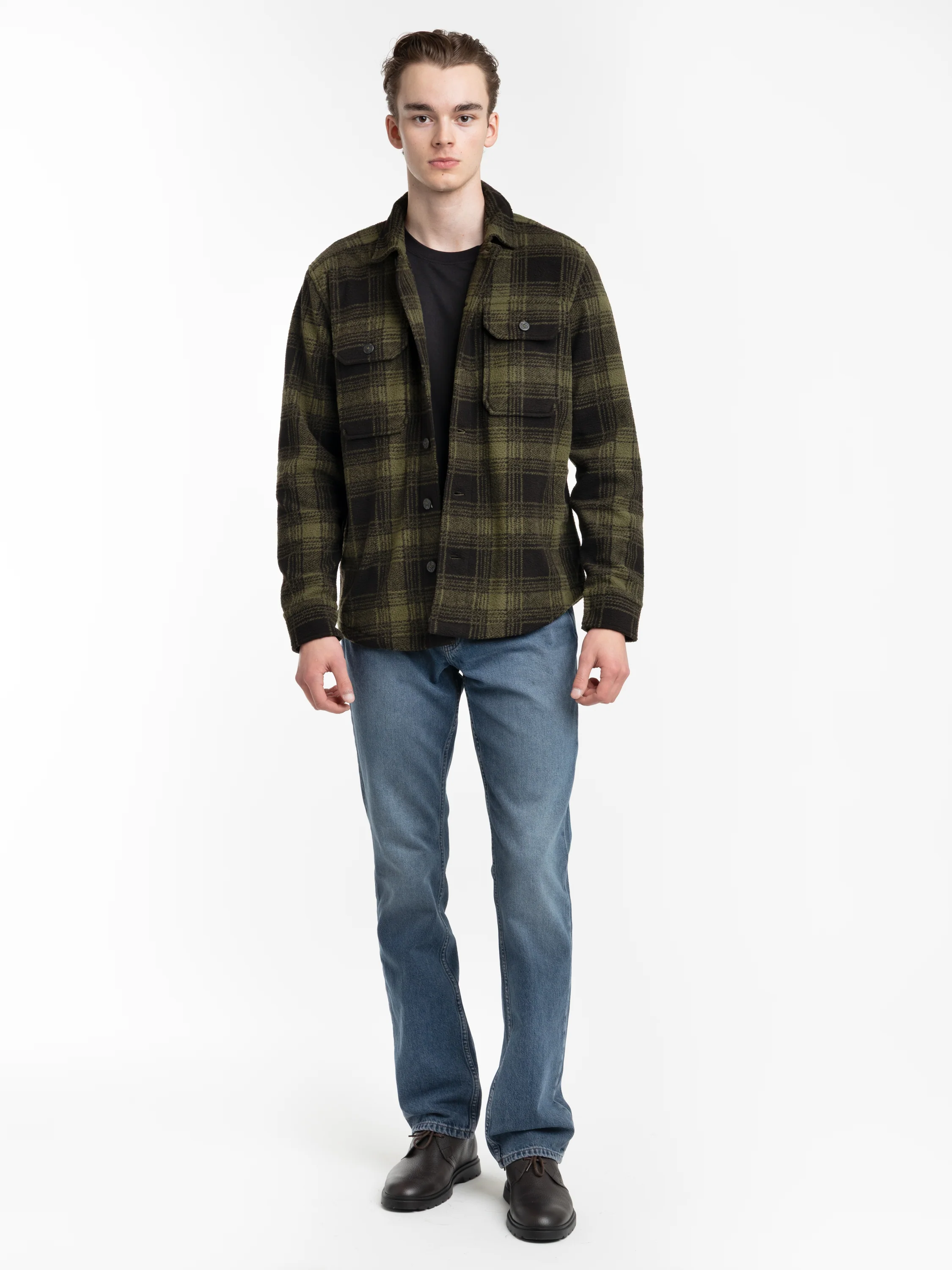 Green Mountain Plaid Pile Fleece Shirt Jacket - Image 2