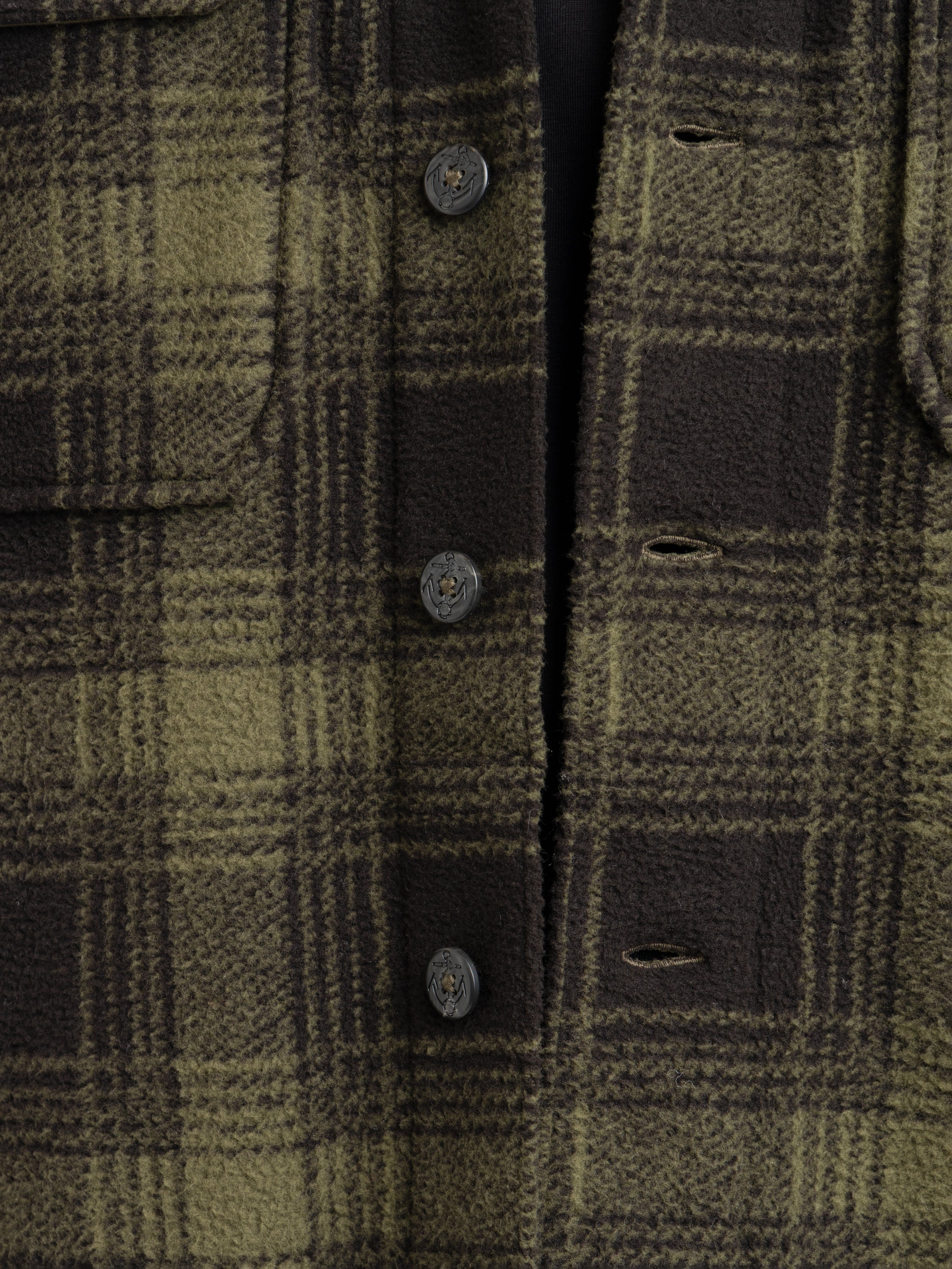 Green Mountain Plaid Pile Fleece Shirt Jacket - Image 7