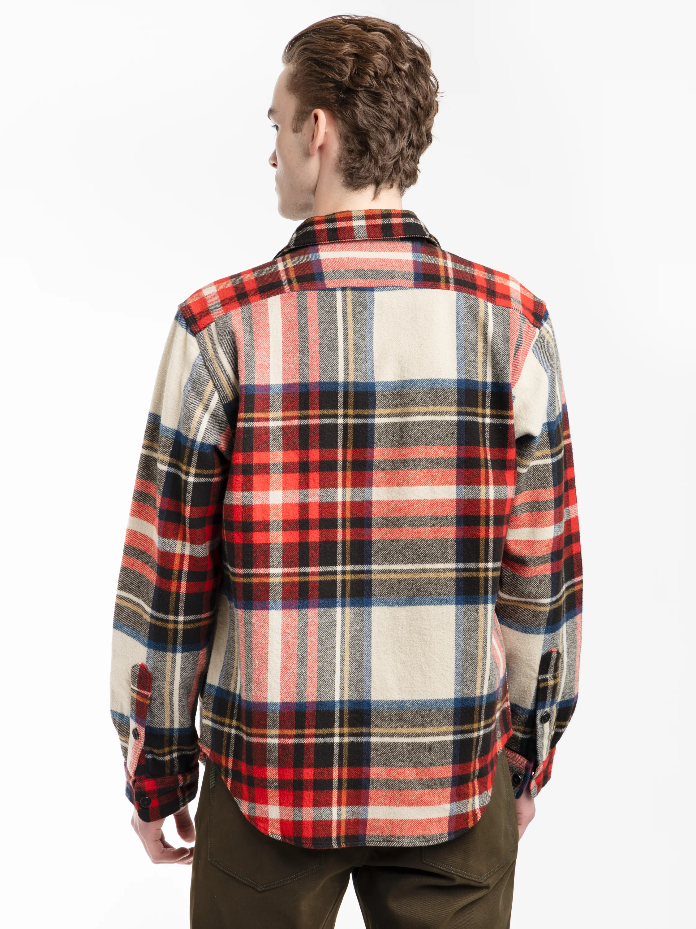 Red Multi Check Flannel Overshirt - Image 4