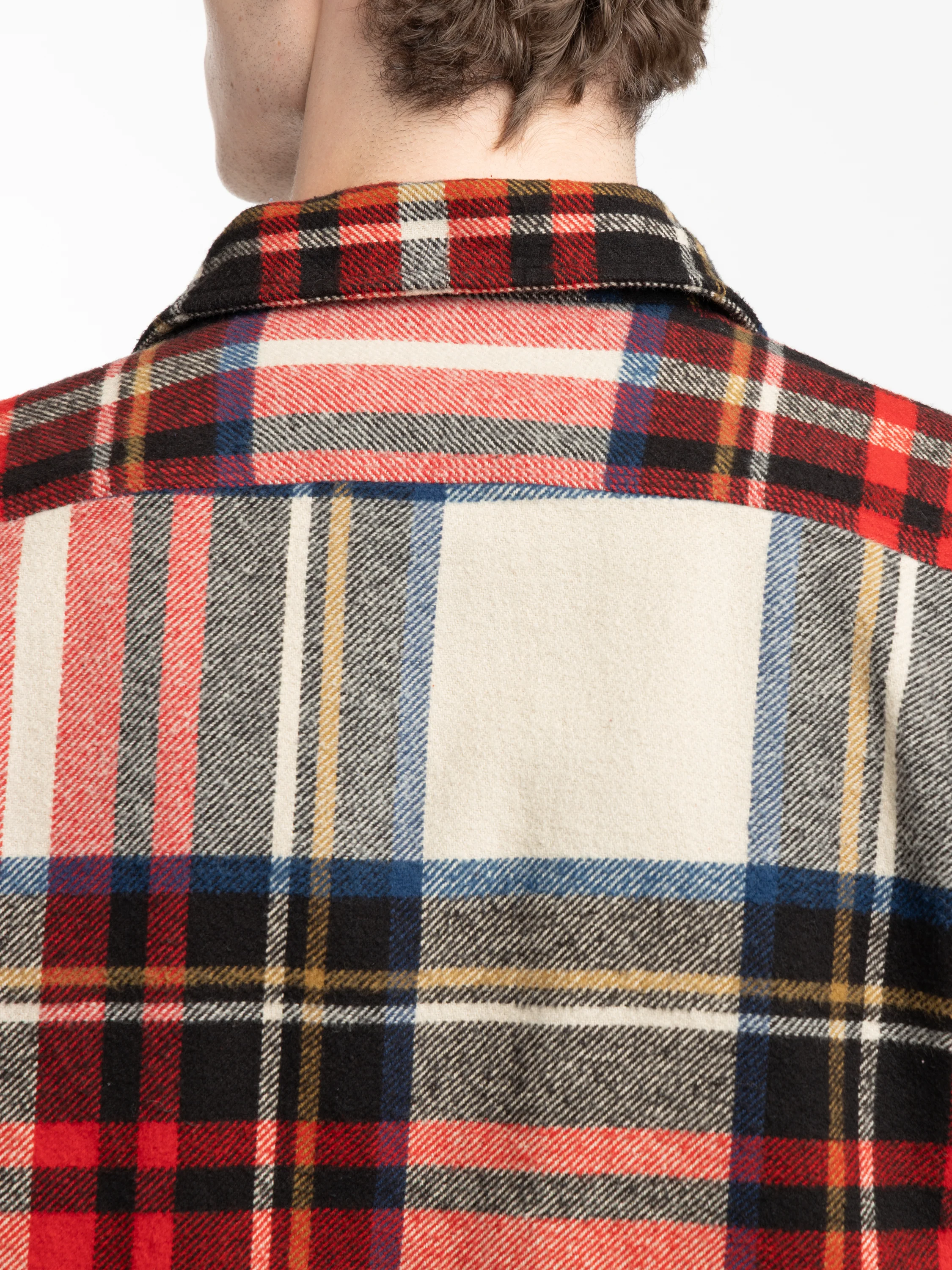 Red Multi Check Flannel Overshirt - Image 5