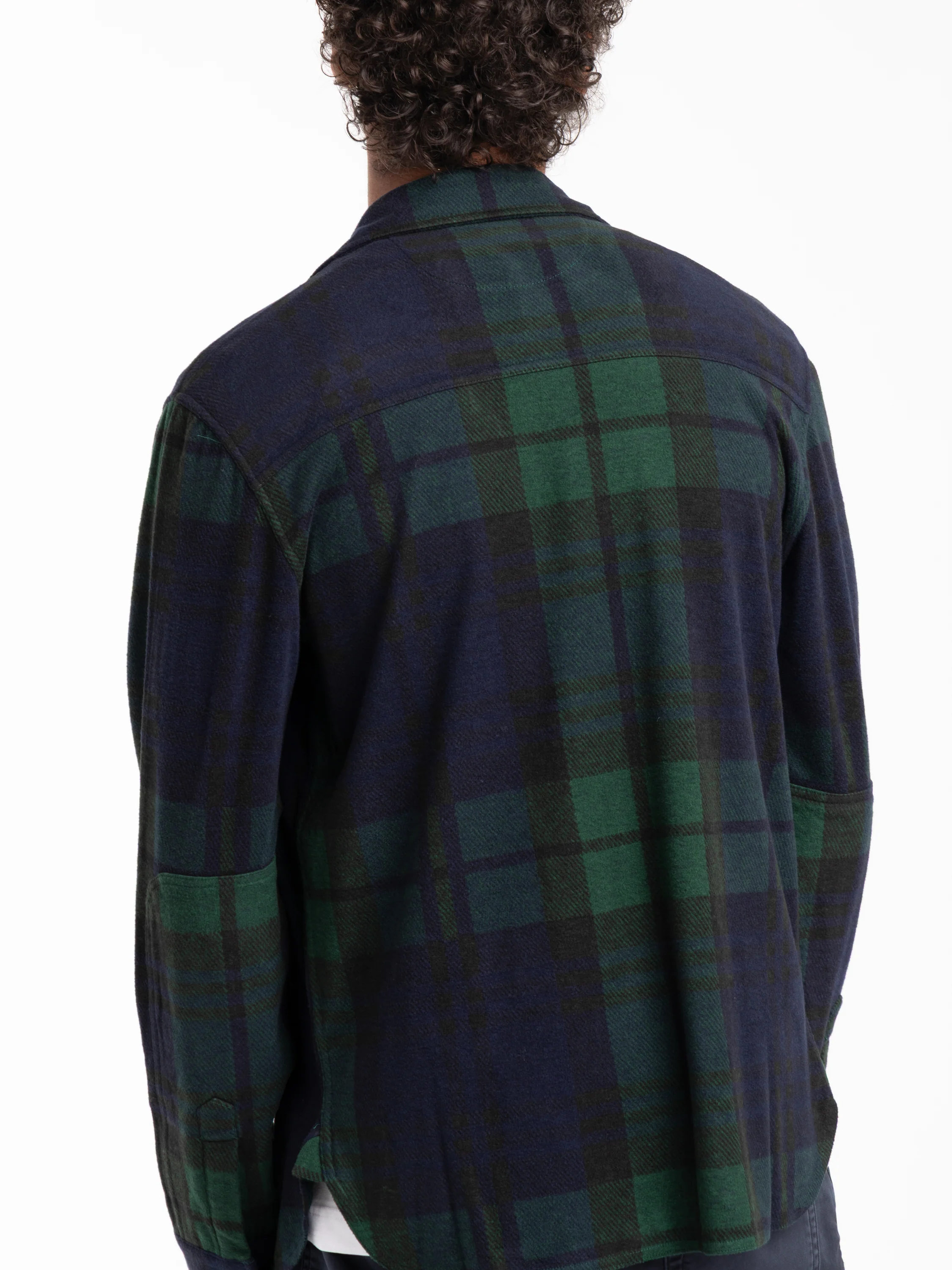 Blackwatch Plaid Knit Flannel Overshirt - Image 4