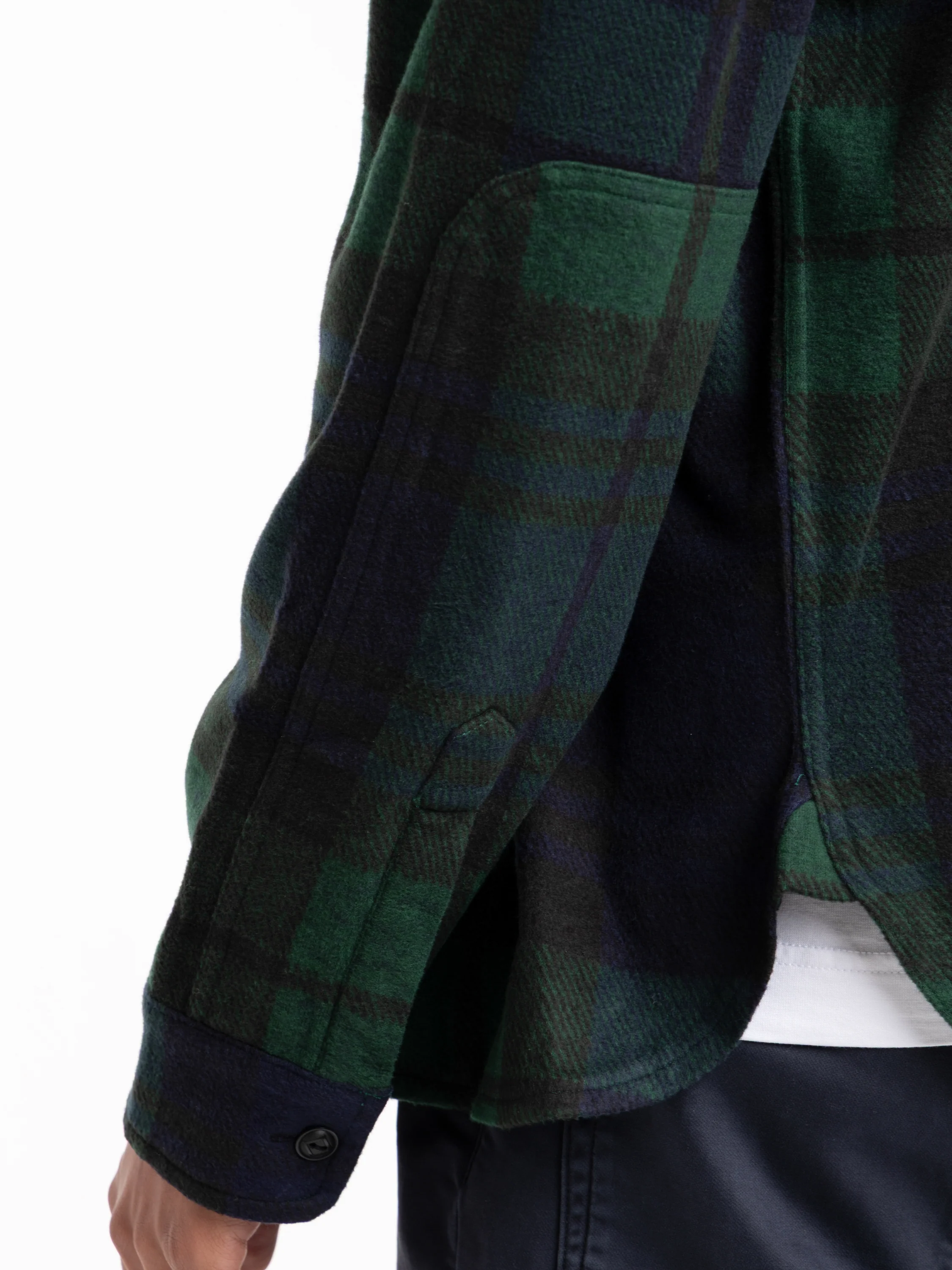 Blackwatch Plaid Knit Flannel Overshirt - Image 6