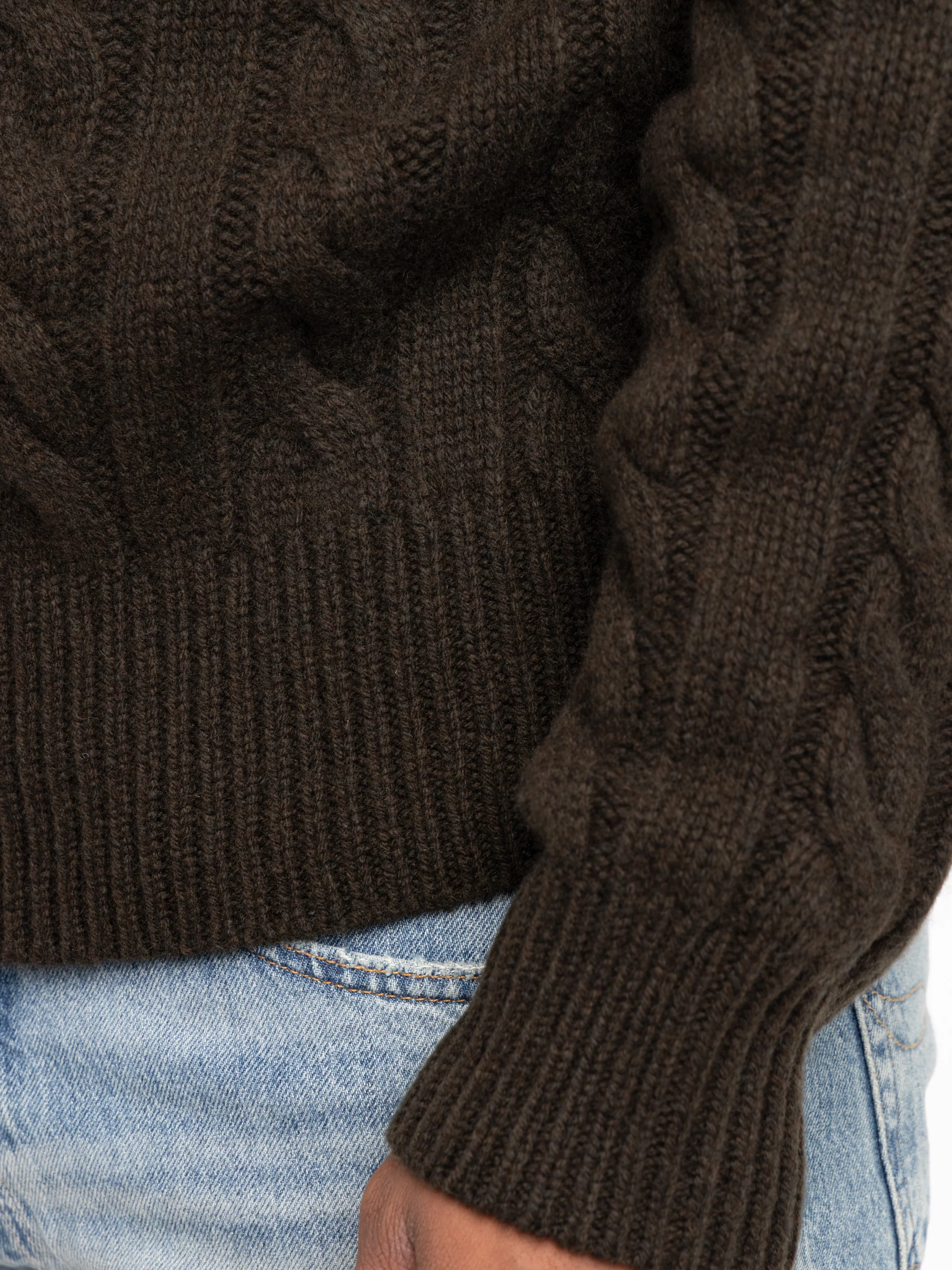 Dark Green Cable-Knit Wool-Cashmere Sweater - Image 7