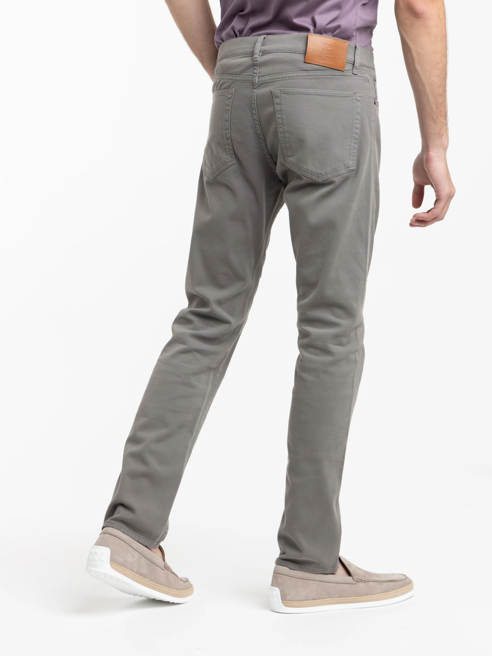Grey Cotton 5-pocket Pant - Image 4
