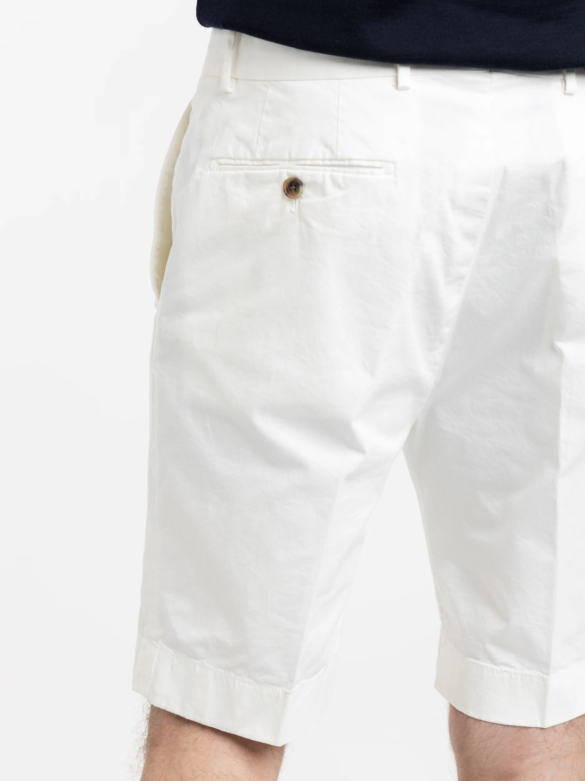 Hand-Tailored Slim Stretch Chino White Short - Image 6