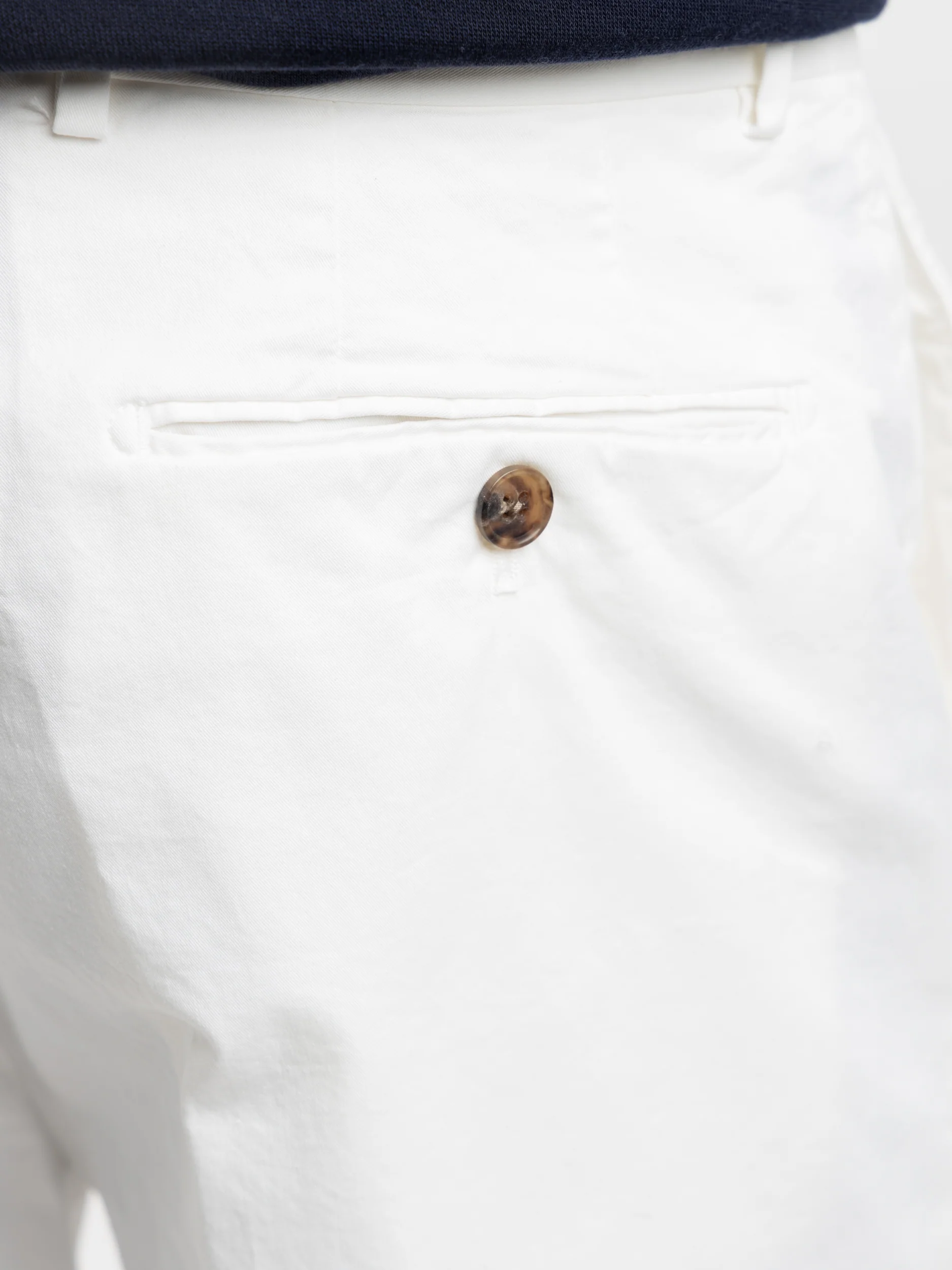 Hand-Tailored Slim Stretch Chino White Short - Image 7