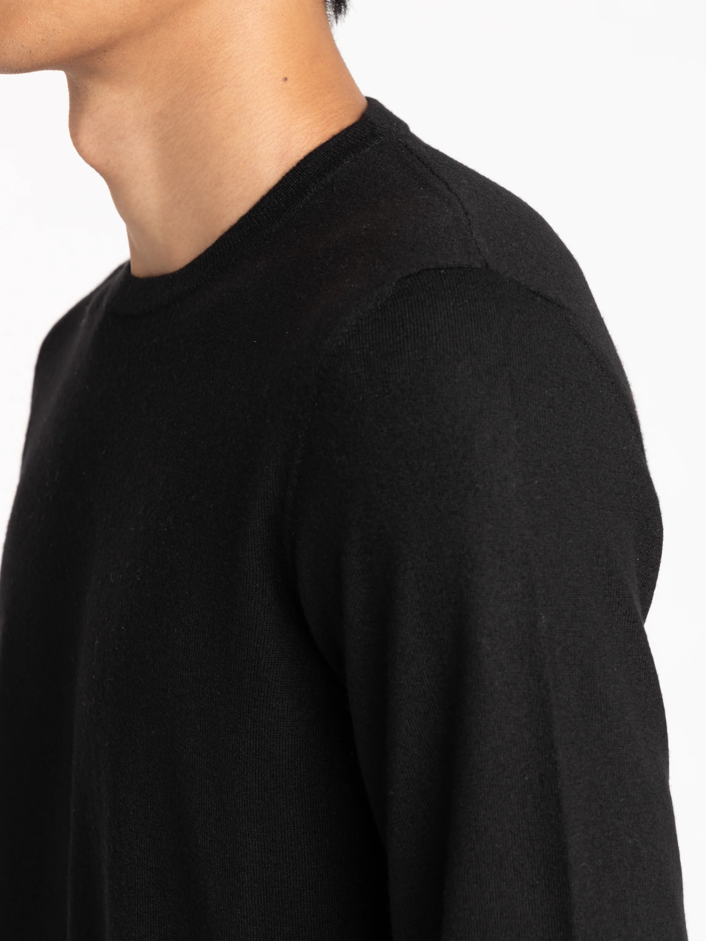 Black Cashmere Longsleeve Crewneck Sweater - Image 6
