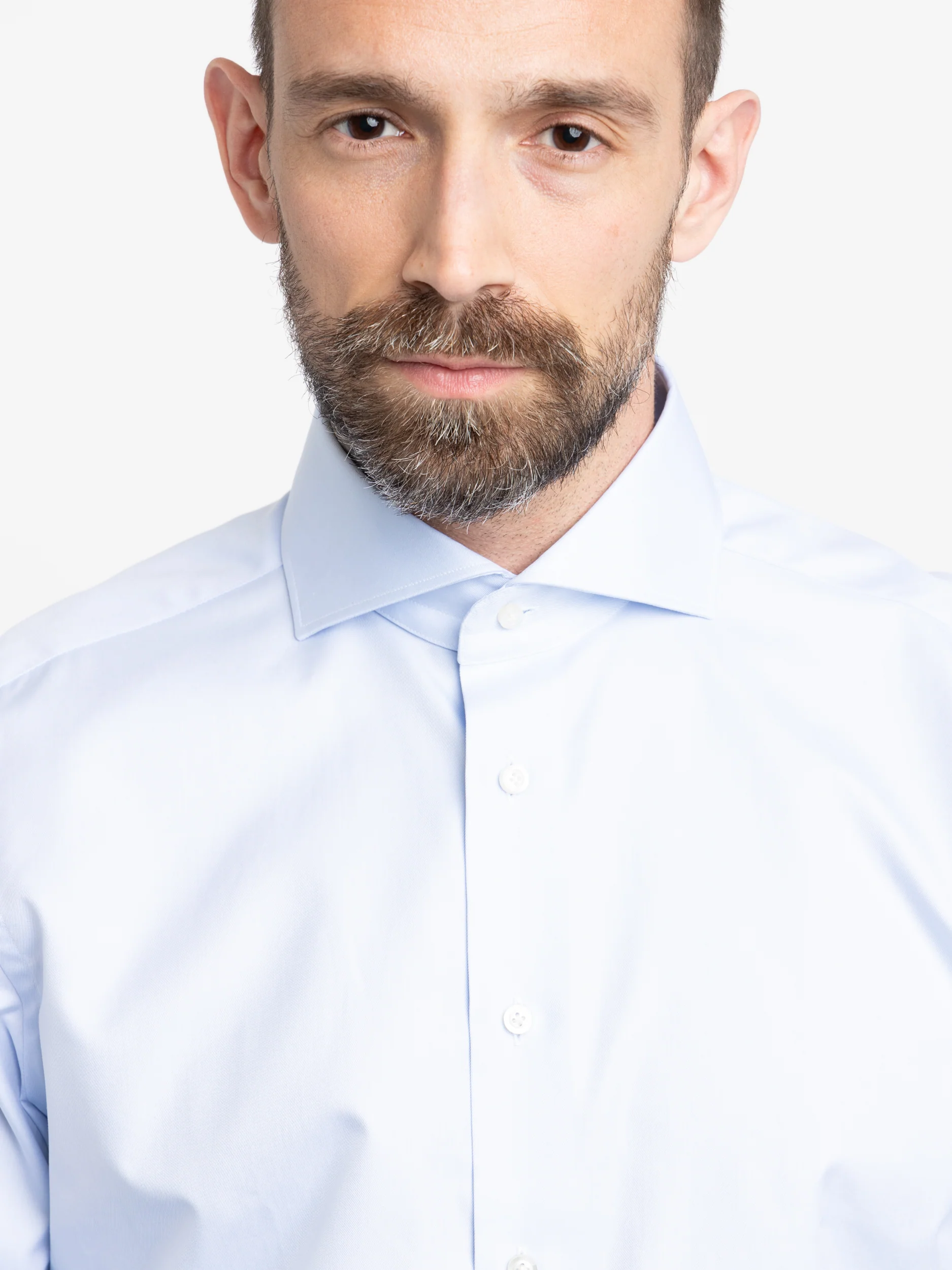 Blue Fitted Body Dress Shirt - Image 5