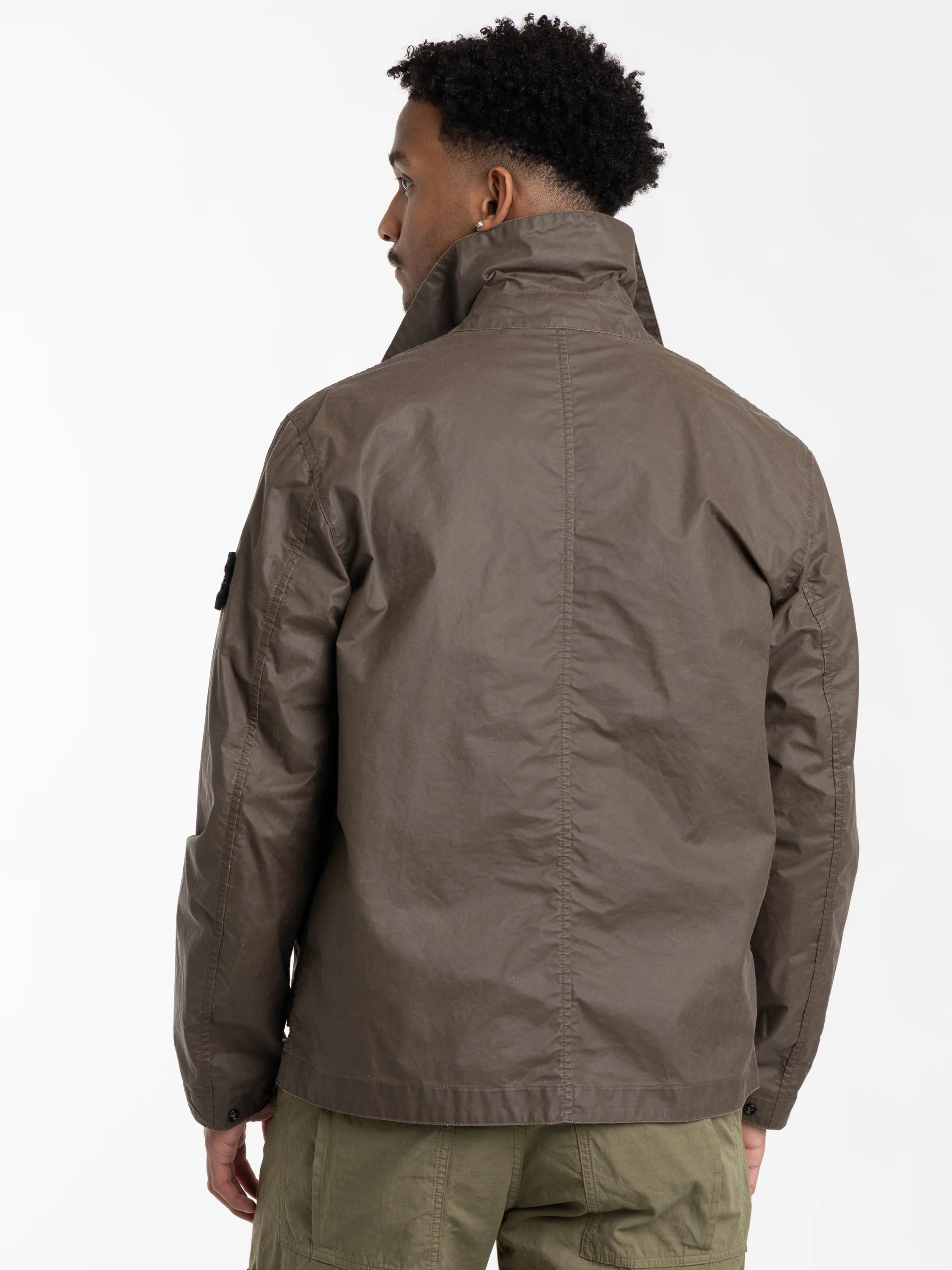 Brown Waxed Pigment Cotton Tela Coach Jacket - Image 4