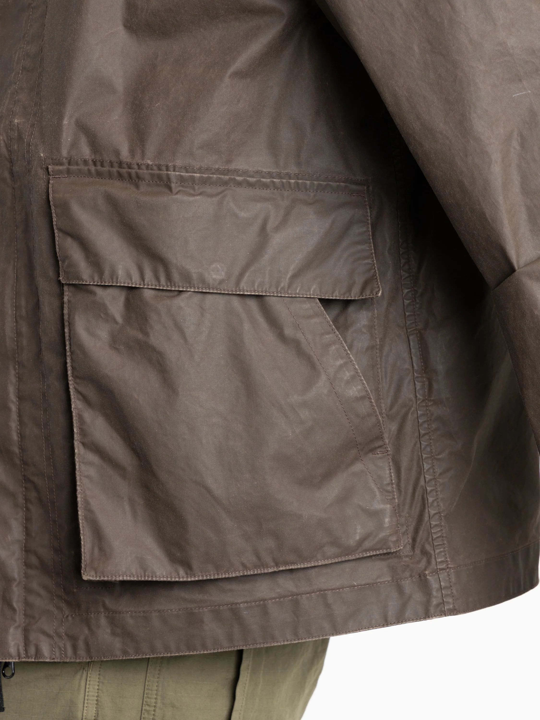 Brown Waxed Pigment Cotton Tela Coach Jacket - Image 7