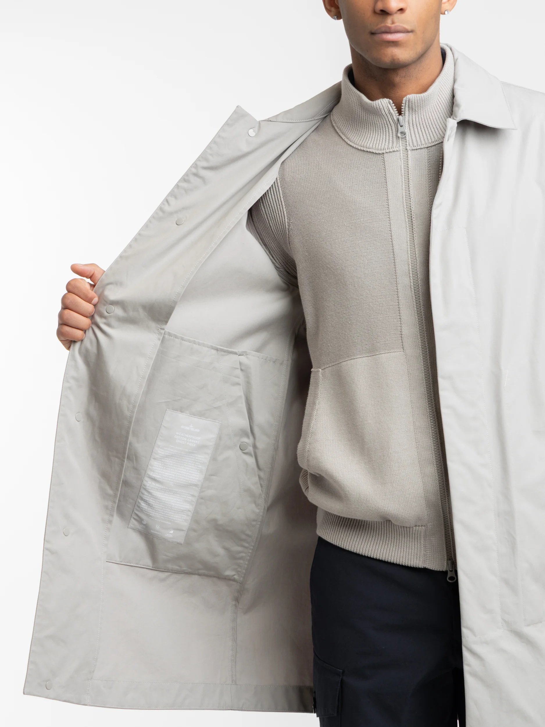 Ghost Weatherproof Cotton Grey Trench Coat - Image 8