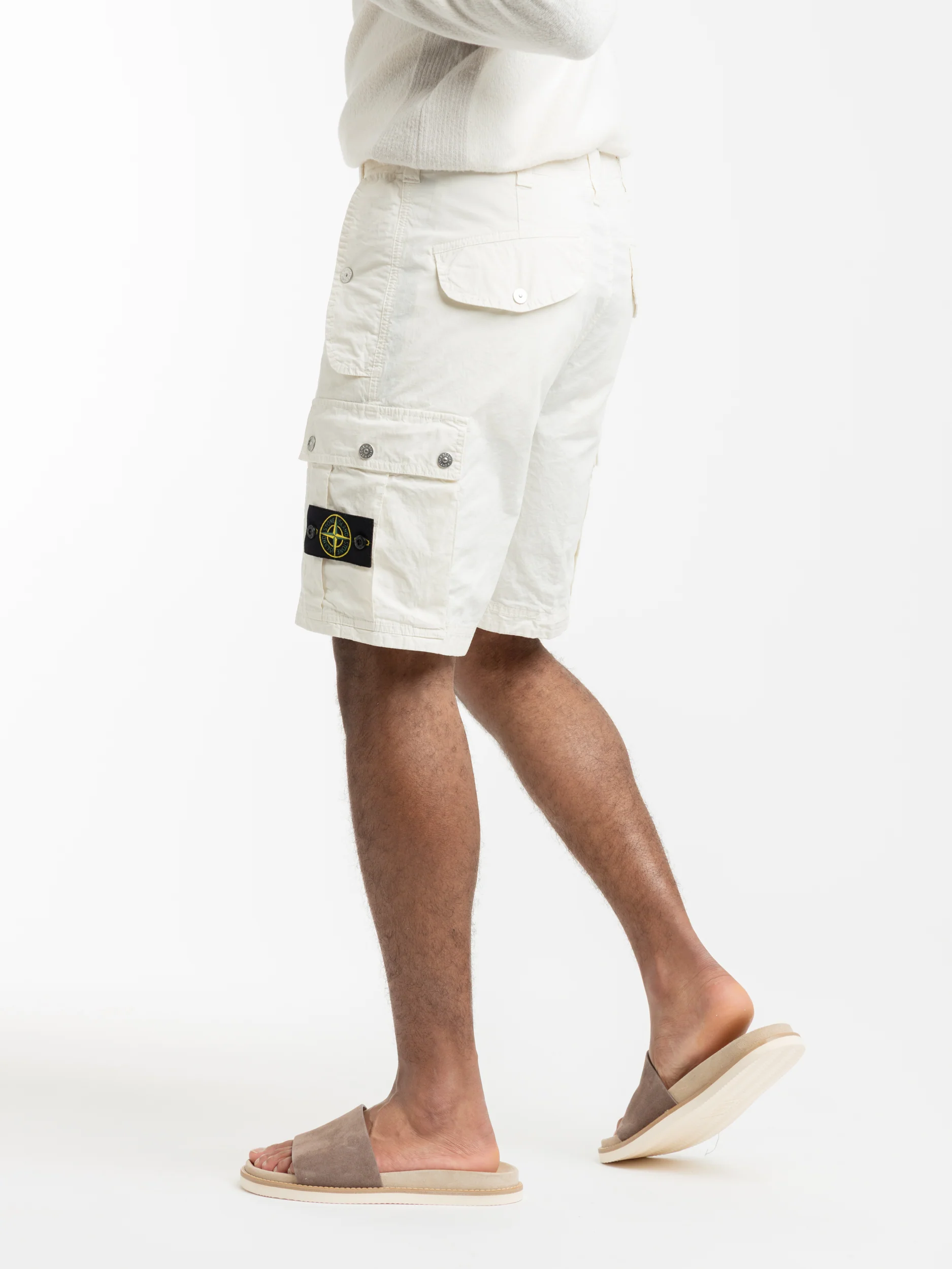 Ivory Ripstop Cotton Cargo Bermuda Short - Image 3