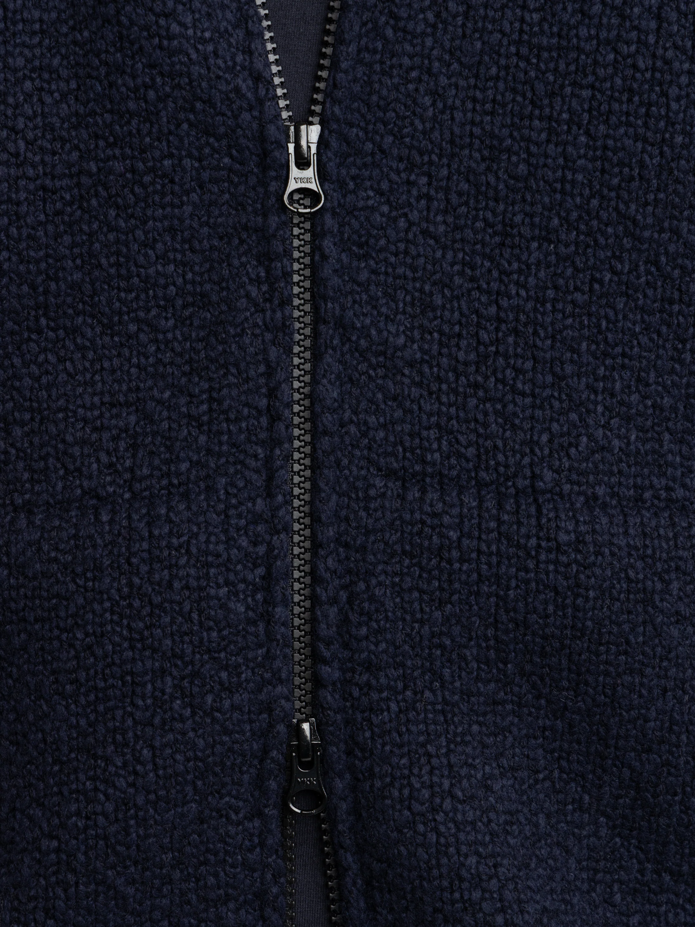 Navy Zip Wool Sweater - Image 7