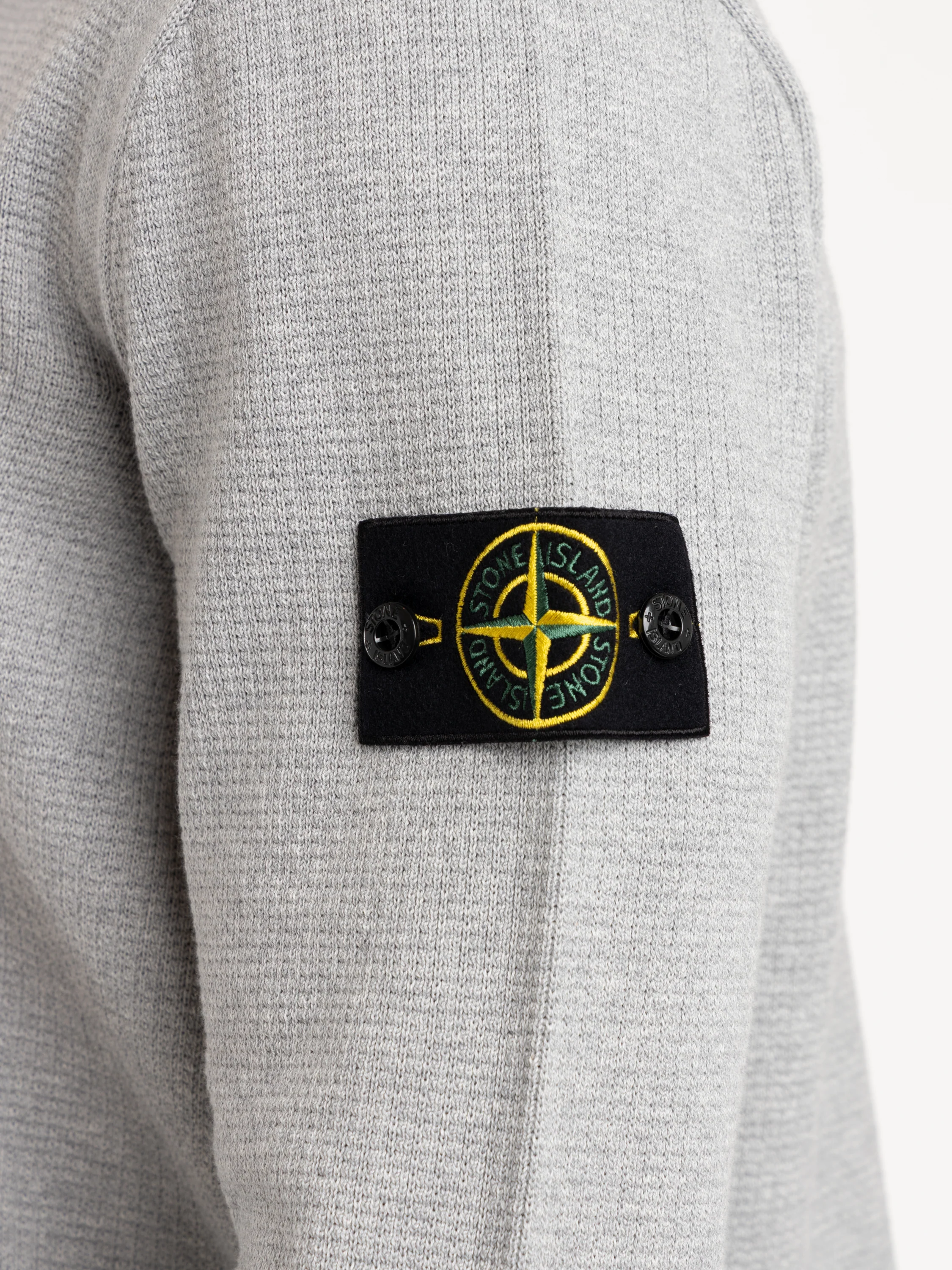 Grey Loose-fit Long Sleeve Polo with Ribbed Trims - Image 6