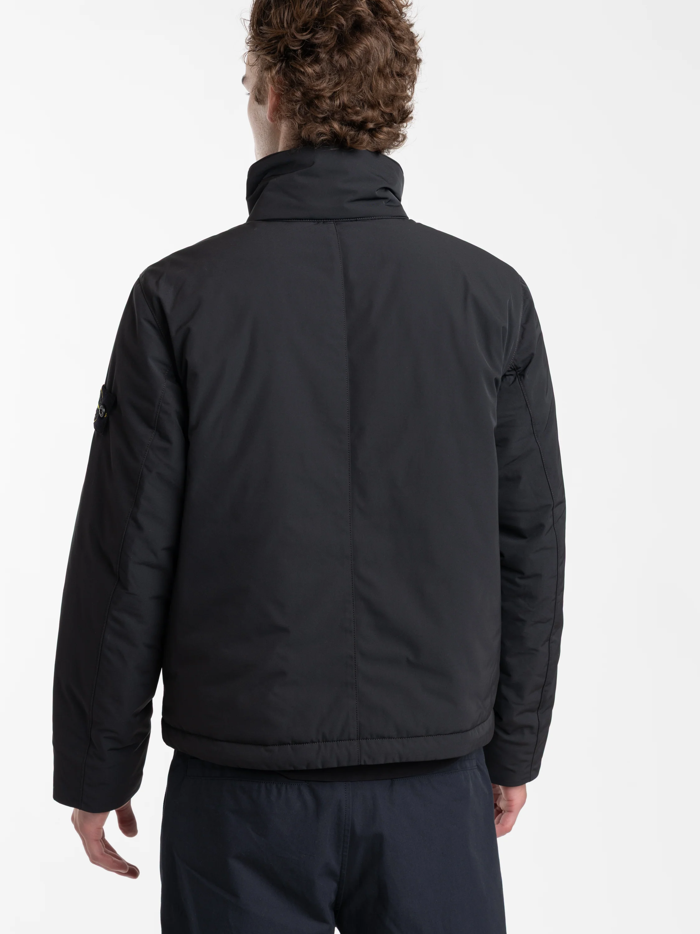 Black Micro Twill Padded Hooded Jacket - Image 6