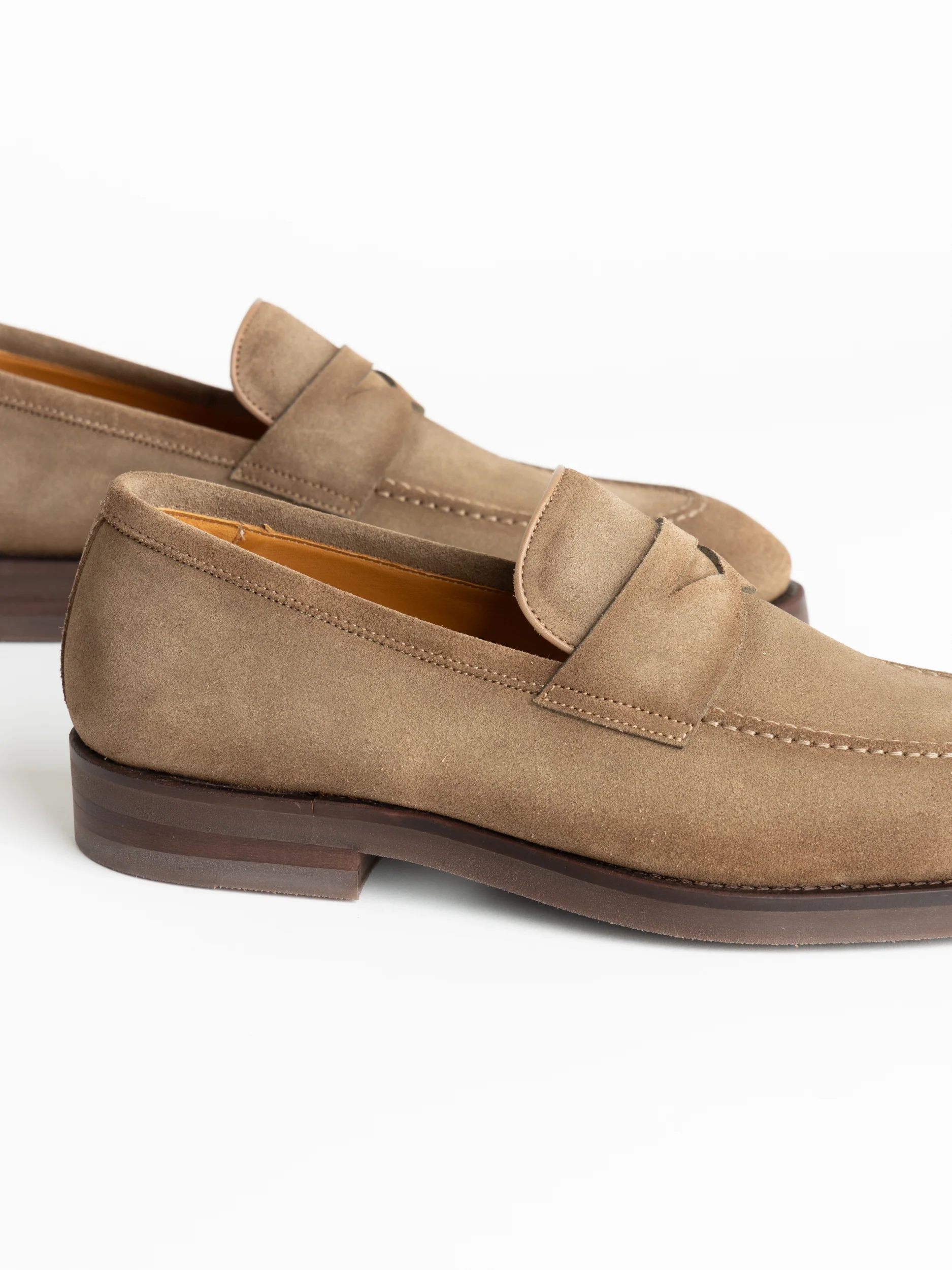 Taupe Brown Suede Lucien Loafers - Image 3
