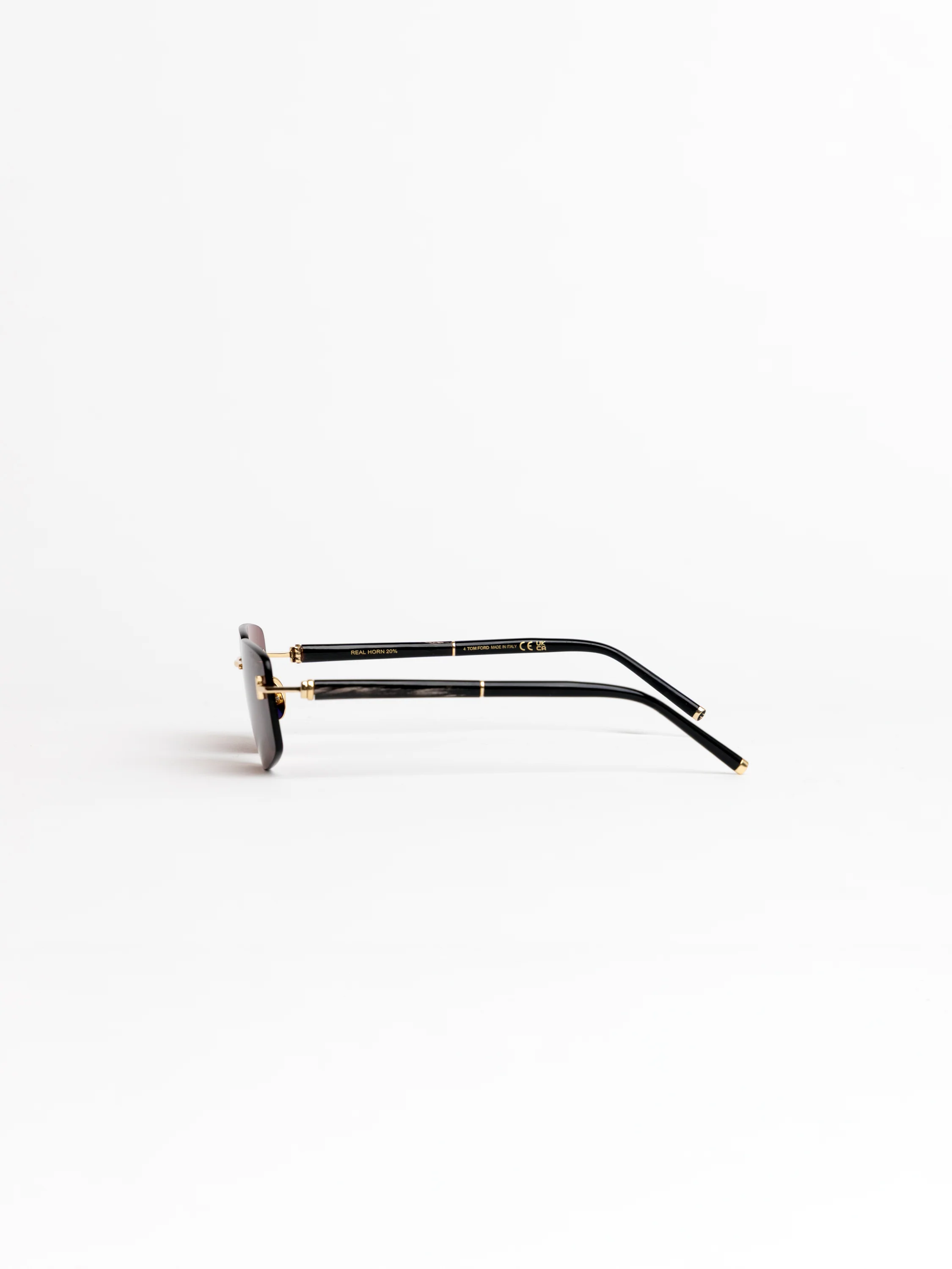 Square Titanium and Horn Sunglasses - Image 4
