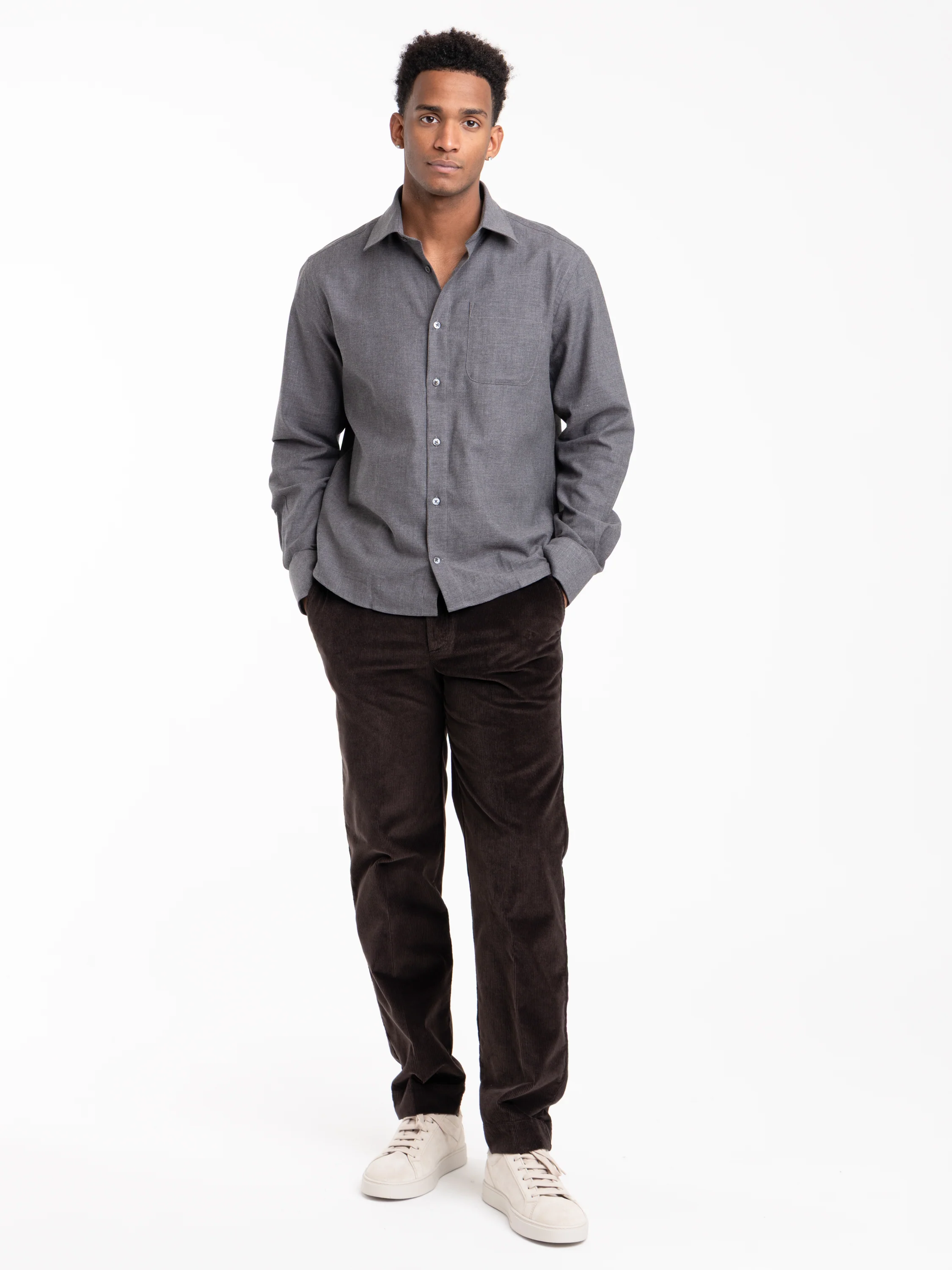 Kent collar Dark Grey Shirt - Image 2