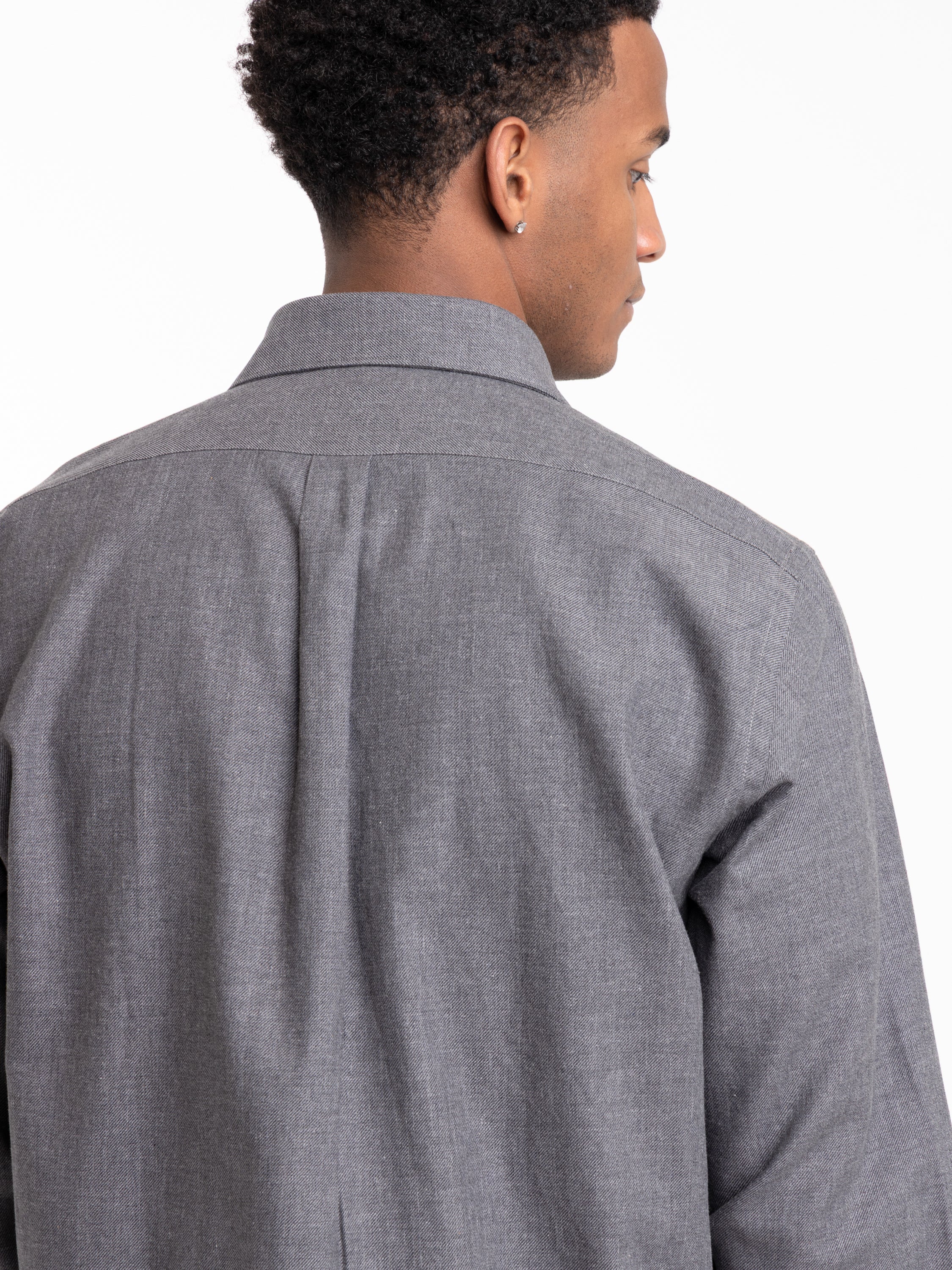 Kent collar Dark Grey Shirt - Image 5