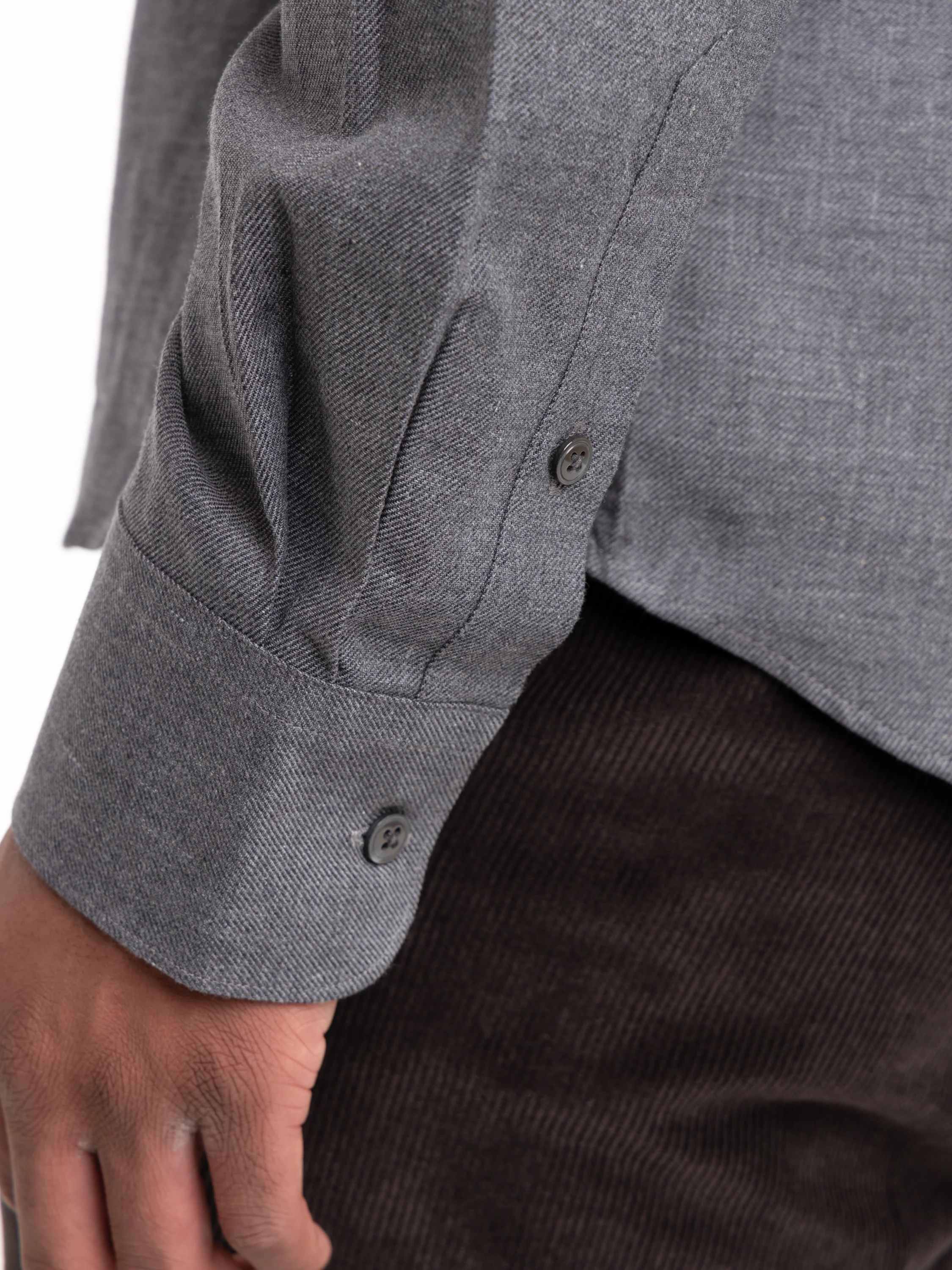 Kent collar Dark Grey Shirt - Image 6