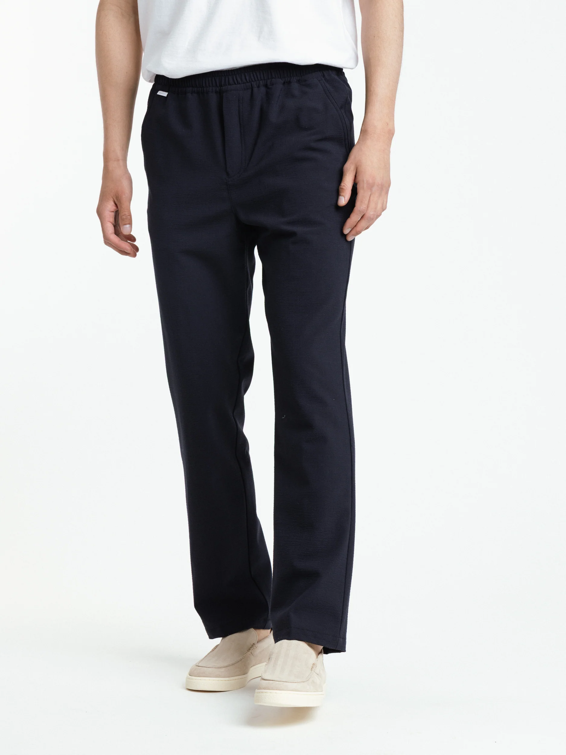 Navy Seersucker Trouser