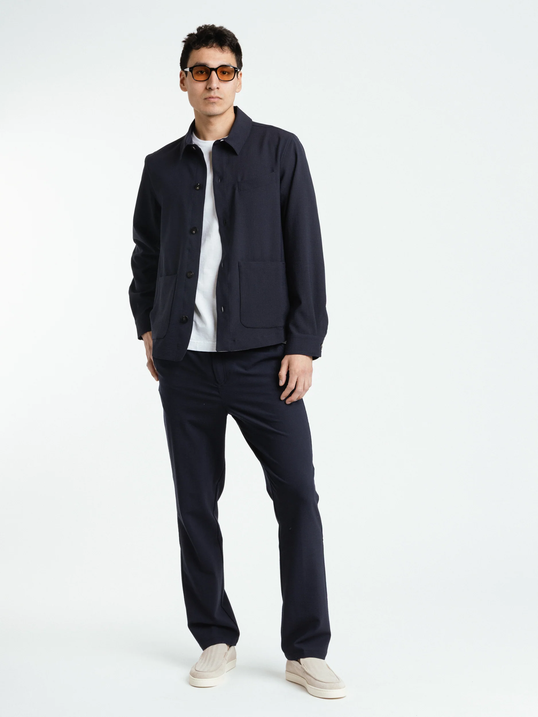 Navy Seersucker Trouser - Image 2
