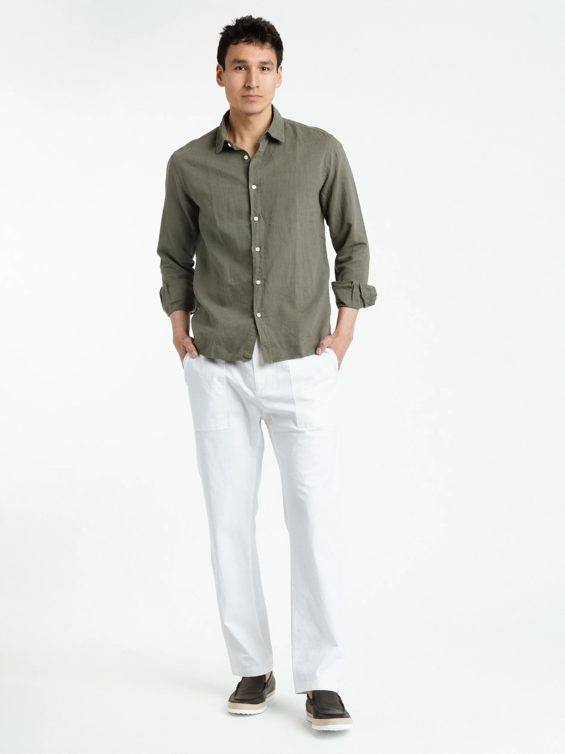 White Linen Beach Trouser - Image 2