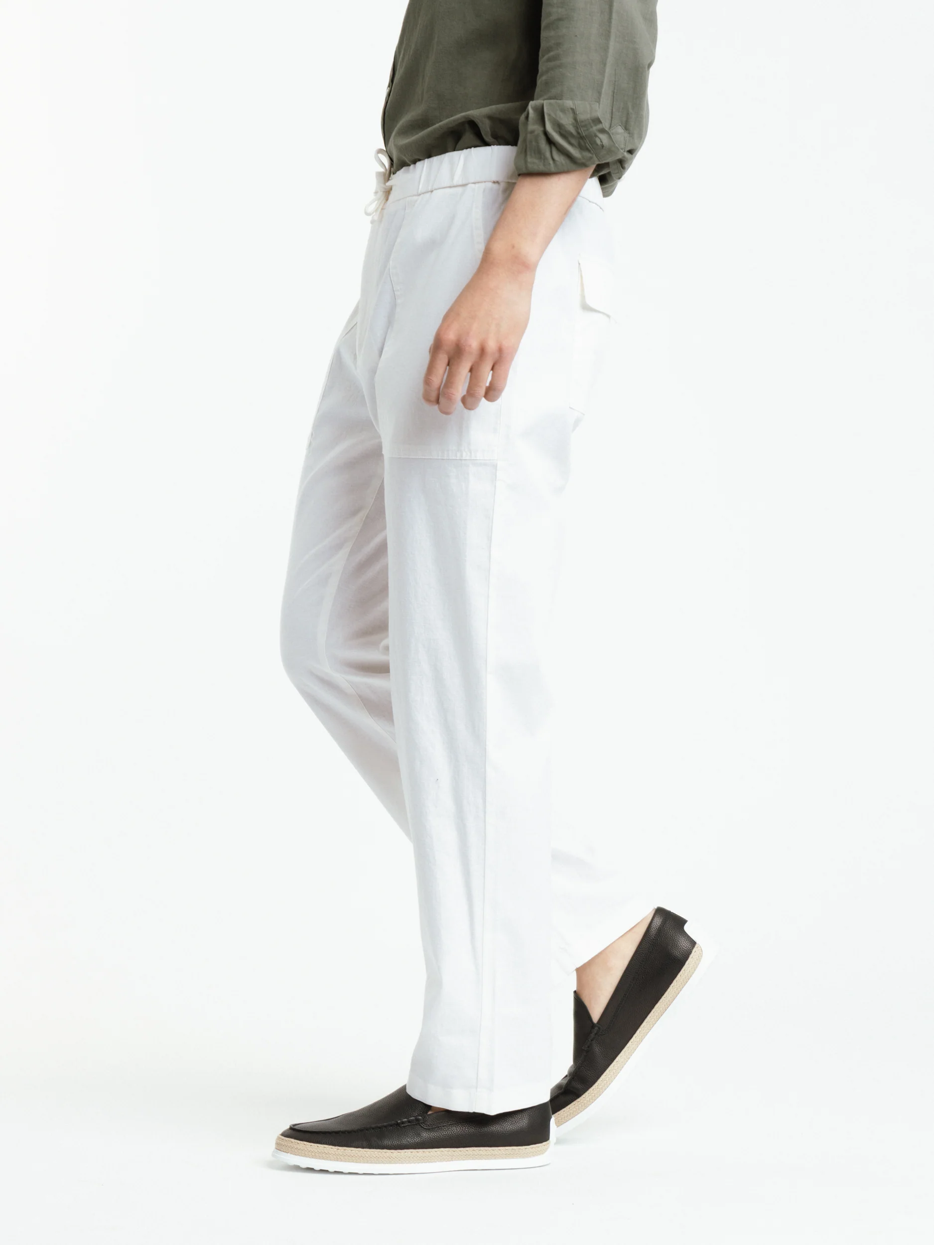 White Linen Beach Trouser - Image 3