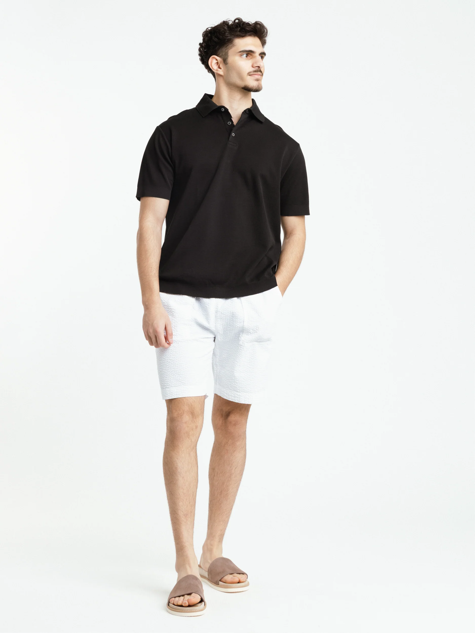 Black Cotton Polo Shirt