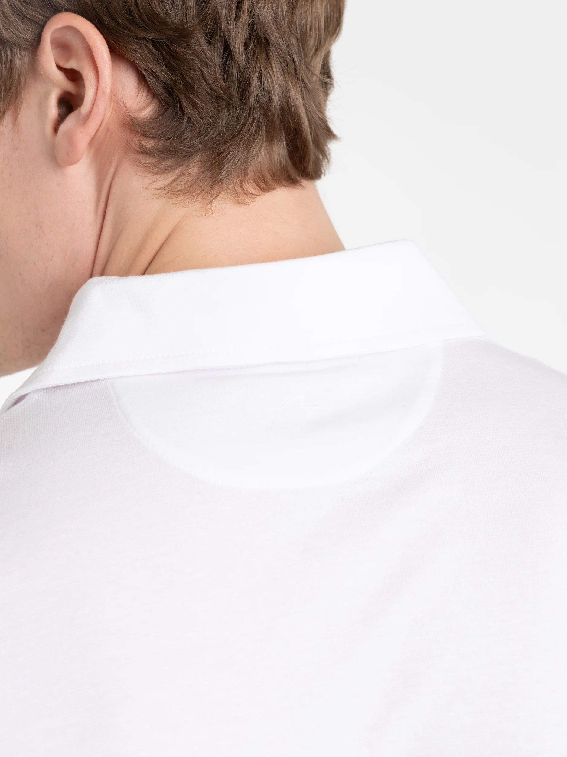 White Cotton Tencel Polo Shirt - Image 6